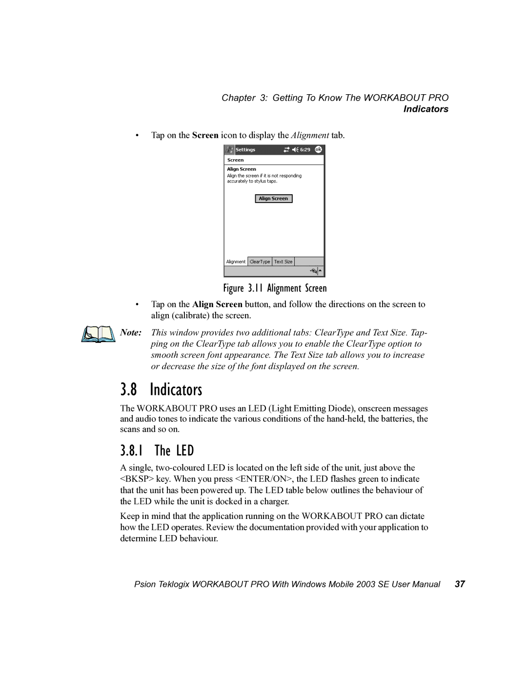 Psion Teklogix 7525 user manual Indicators, Led 