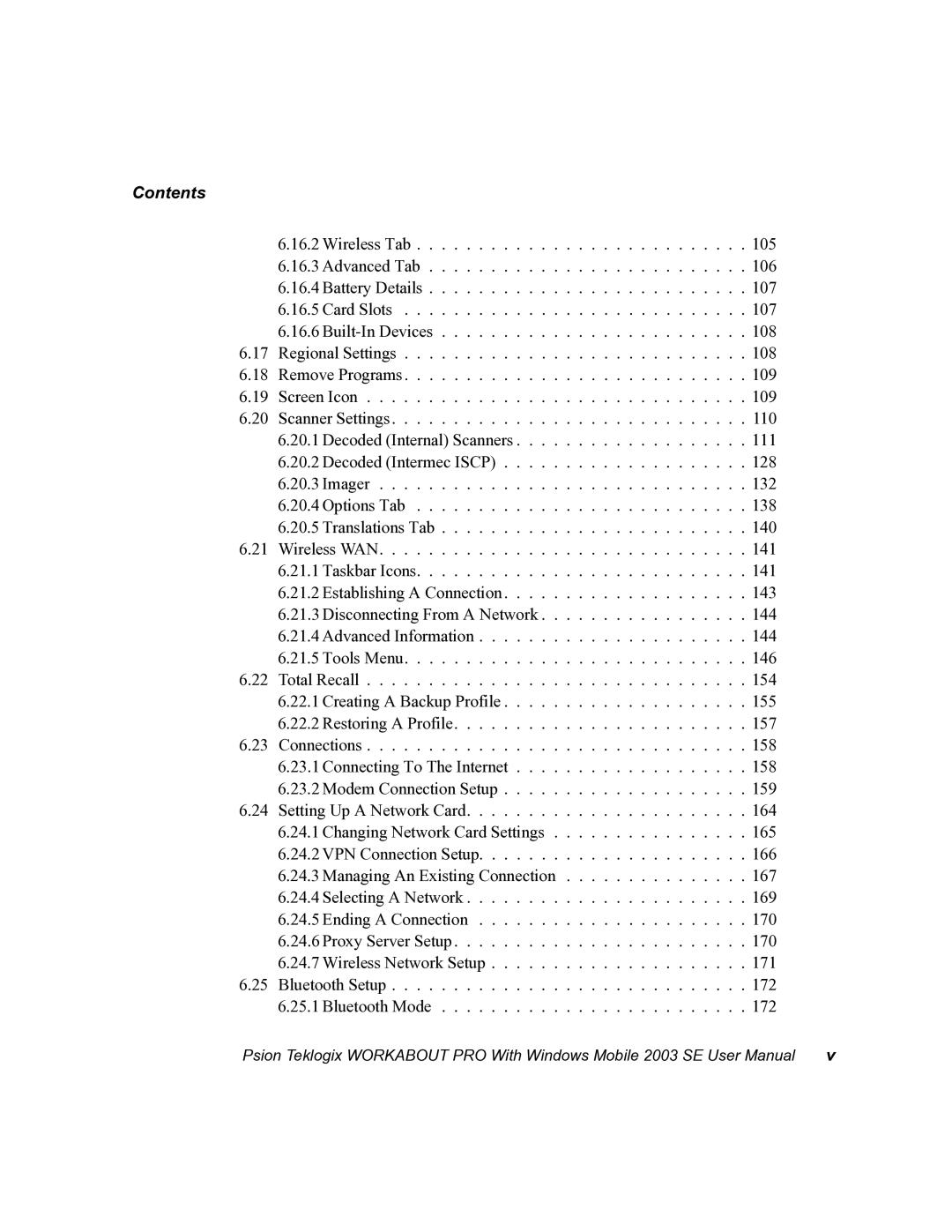 Psion Teklogix 7525 user manual Contents 