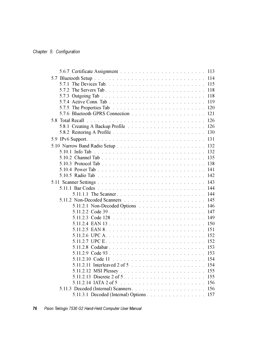 Psion Teklogix 7530 G2 user manual Configuration 