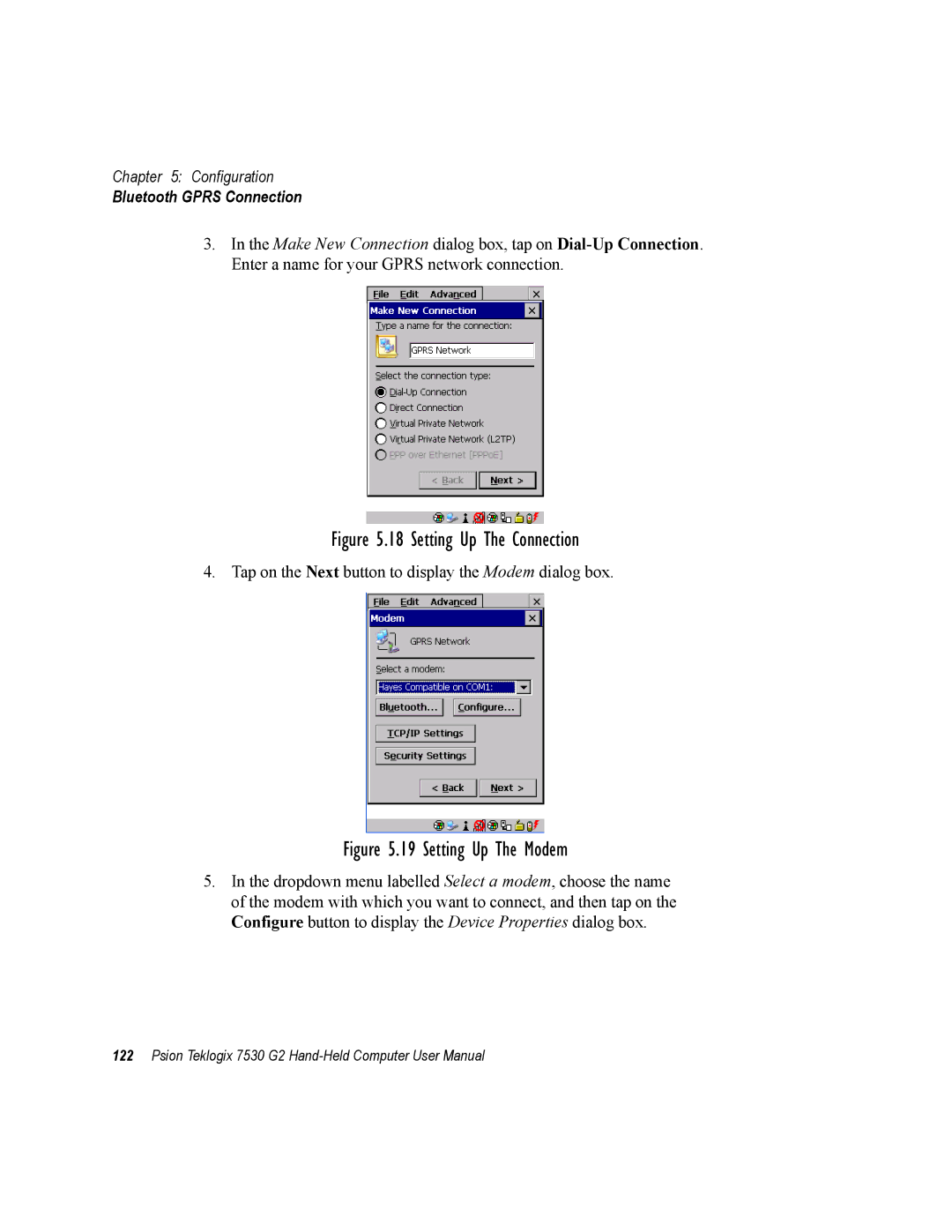 Psion Teklogix 7530 G2 user manual Setting Up The Connection 