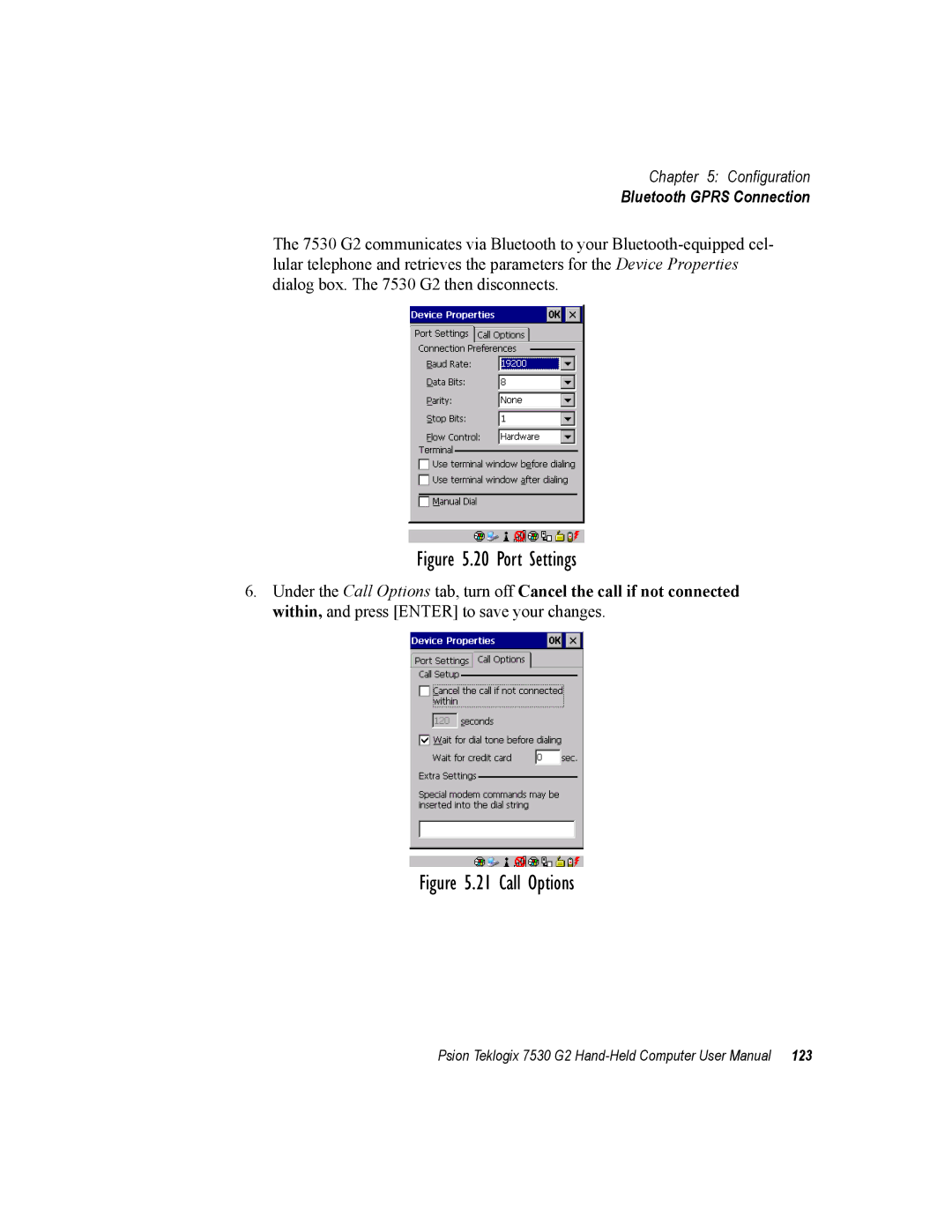 Psion Teklogix 7530 G2 user manual Port Settings 