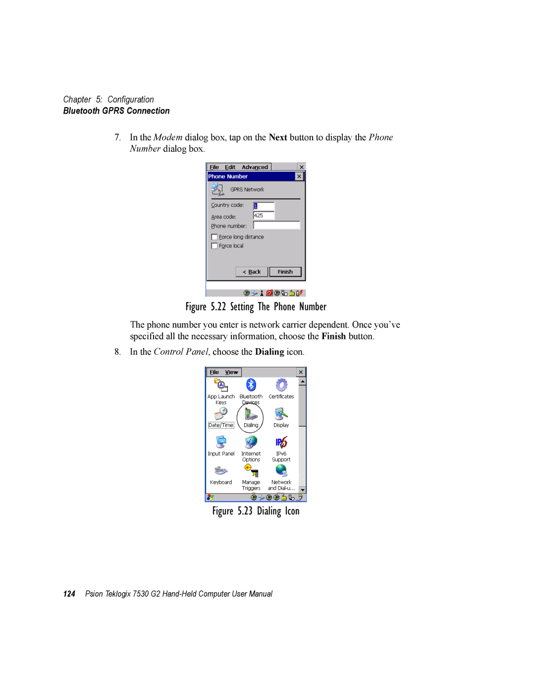 Psion Teklogix 7530 G2 user manual Setting The Phone Number 