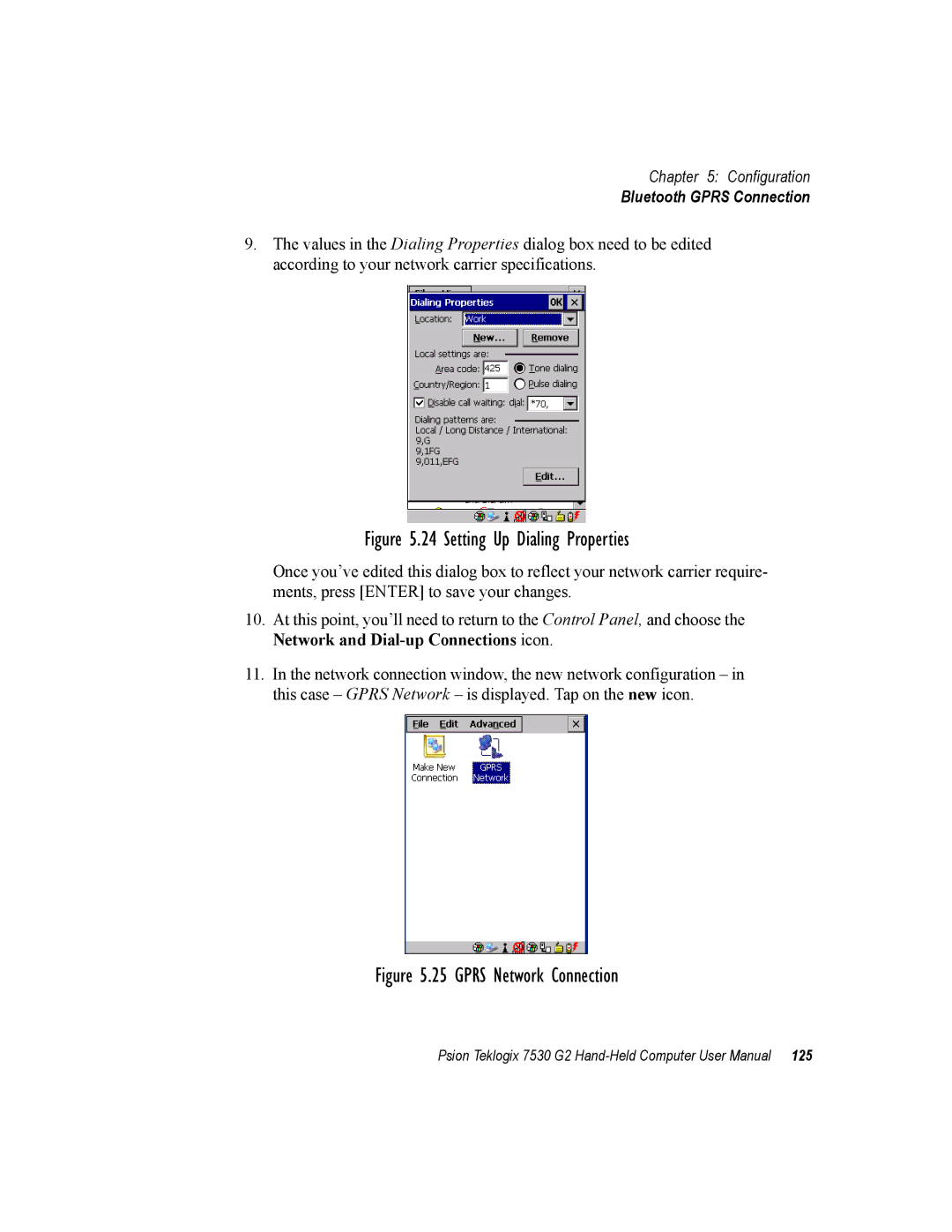 Psion Teklogix 7530 G2 user manual Setting Up Dialing Properties 