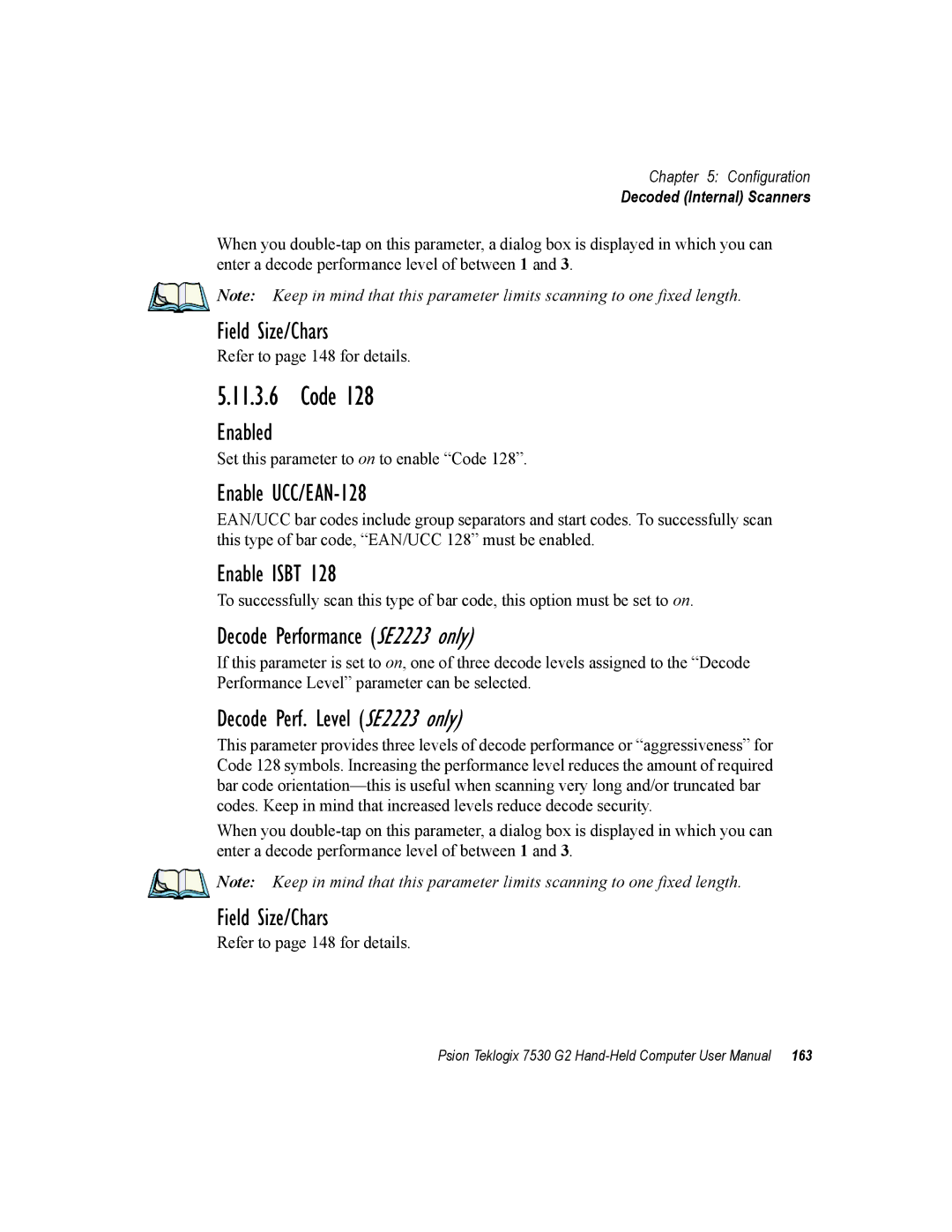 Psion Teklogix 7530 G2 user manual Enable UCC/EAN-128, Enable Isbt 