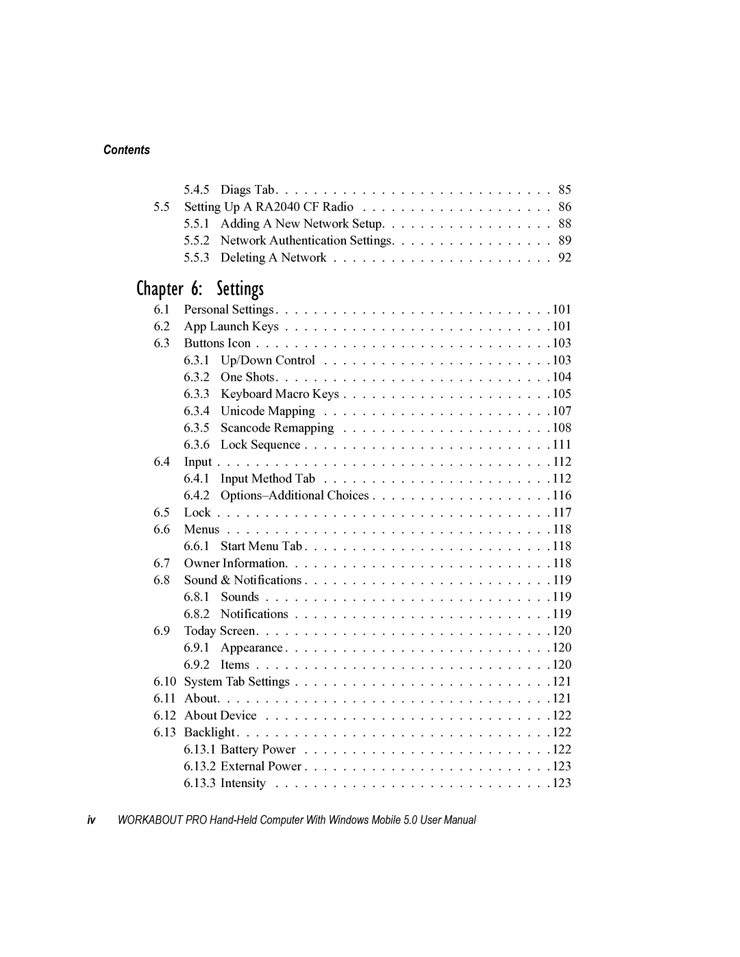 Psion Teklogix 8100107B user manual Settings 