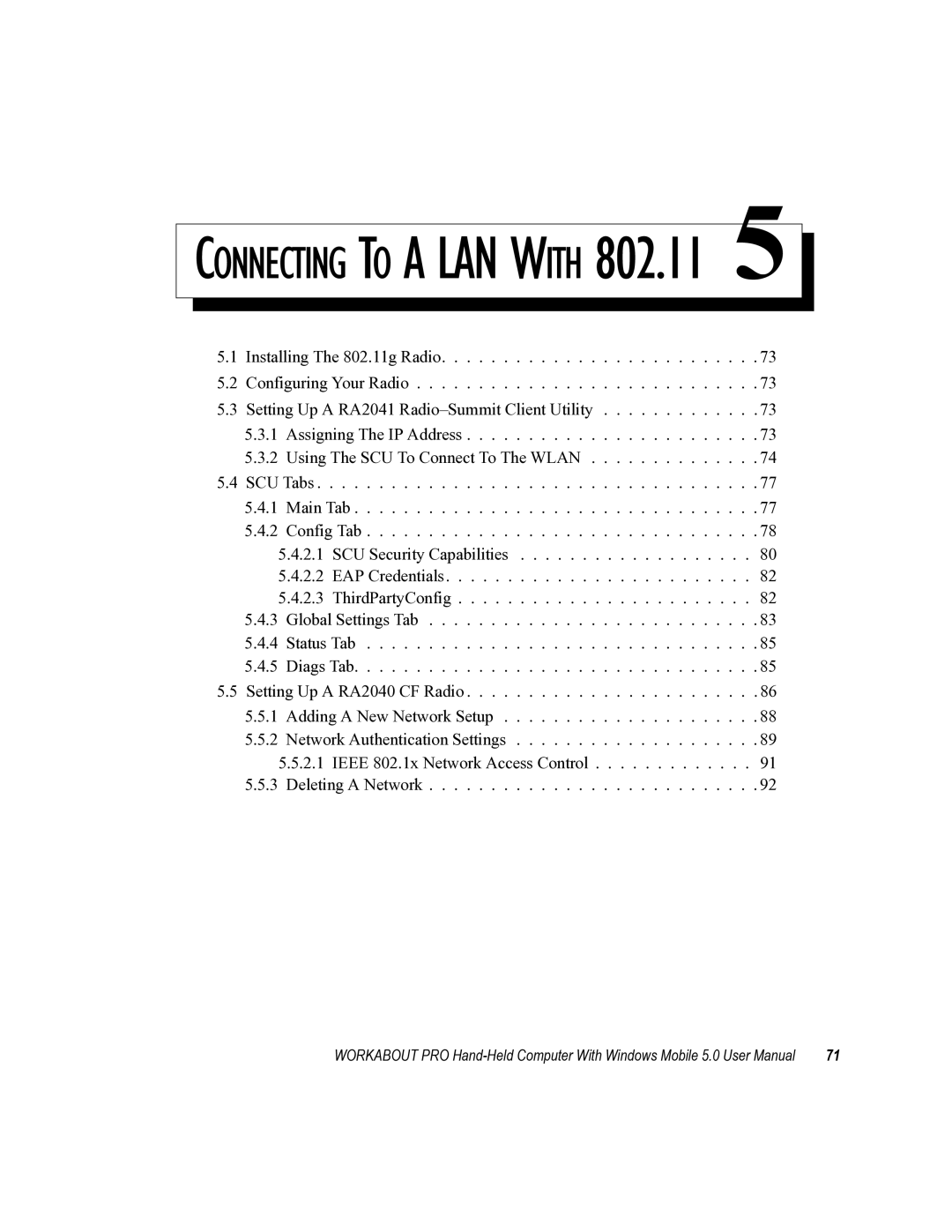 Psion Teklogix 8100107B user manual Connecting to a LAN with 802.11 