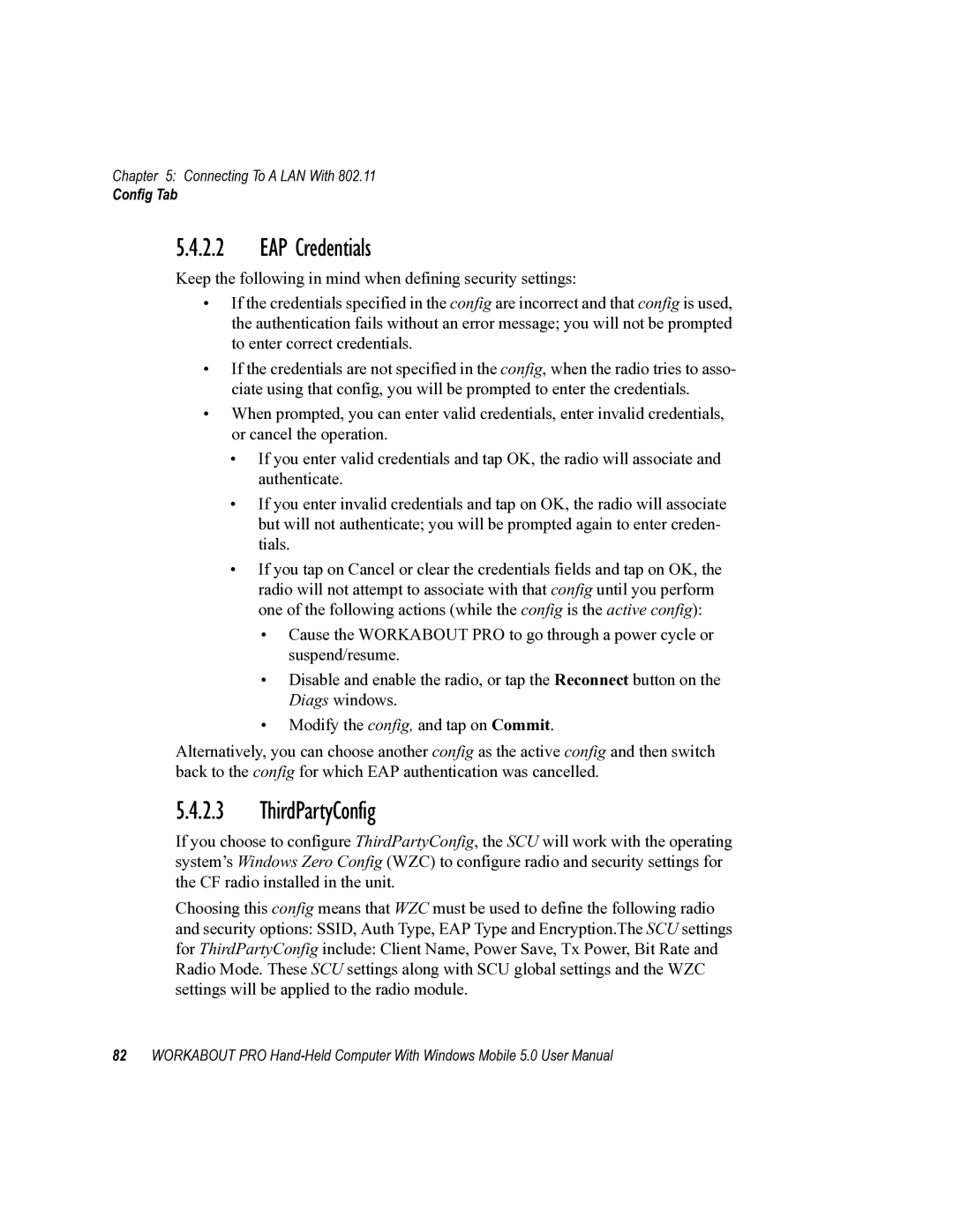 Psion Teklogix 8100107B user manual EAP Credentials, ThirdPartyConfig 