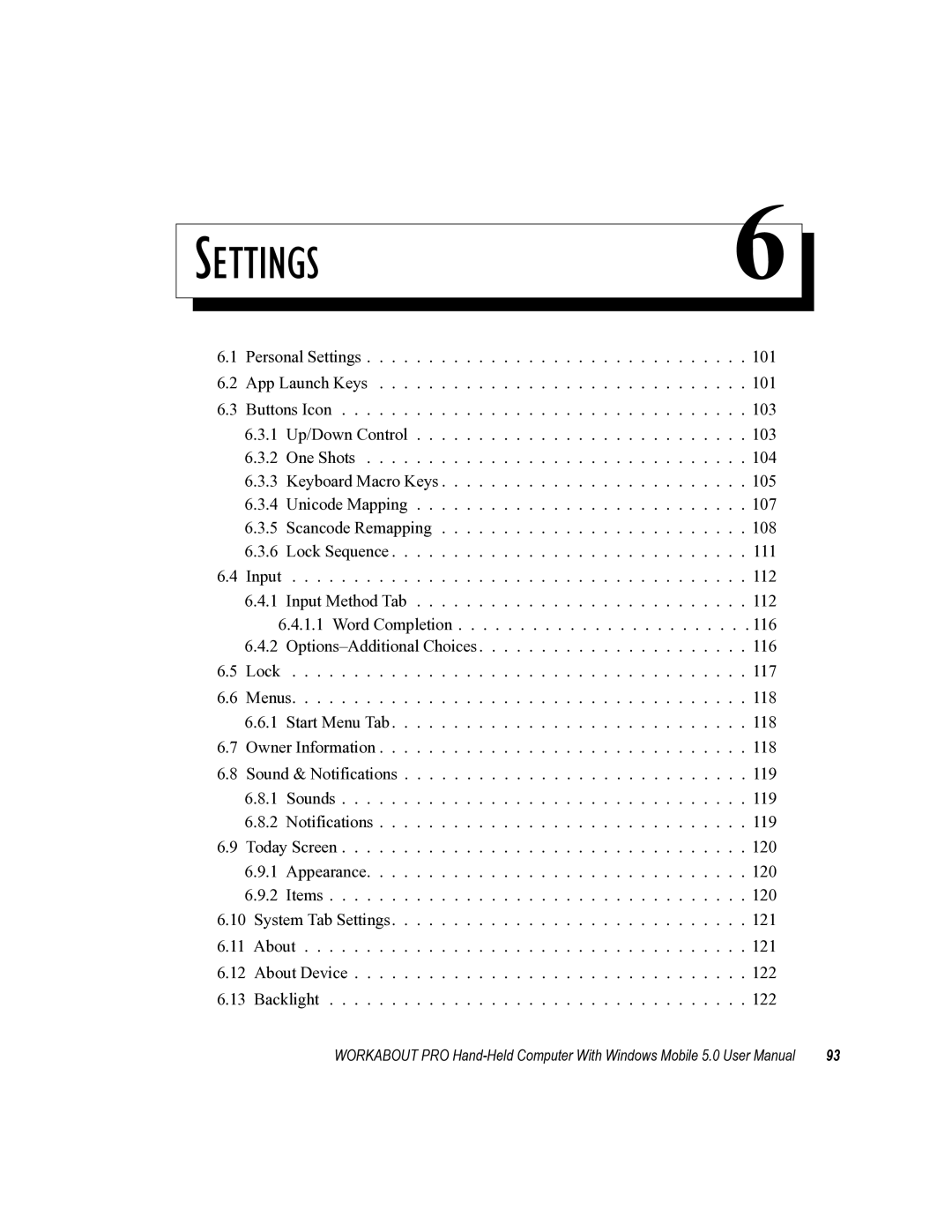 Psion Teklogix 8100107B user manual Settings 