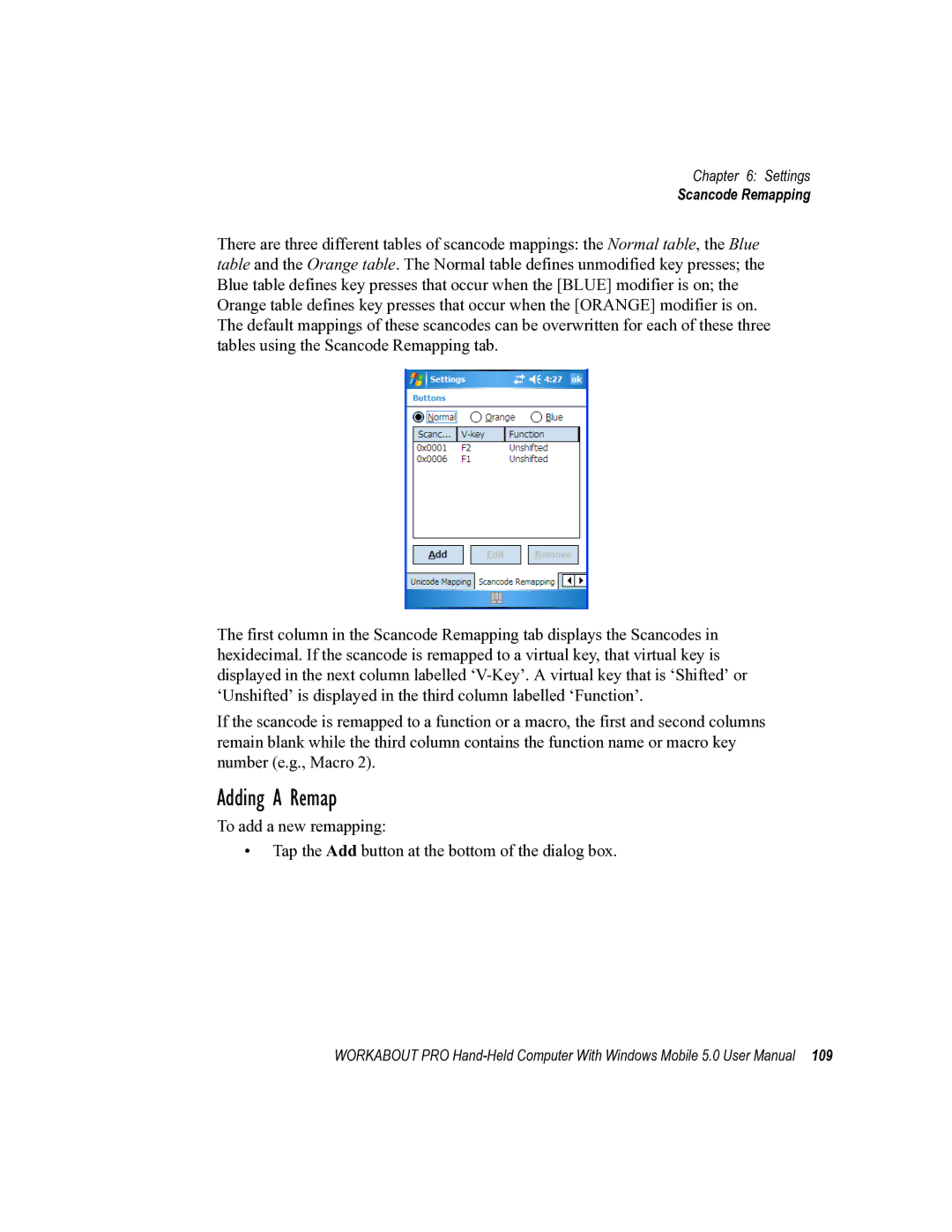 Psion Teklogix 8100107B user manual Adding a Remap 