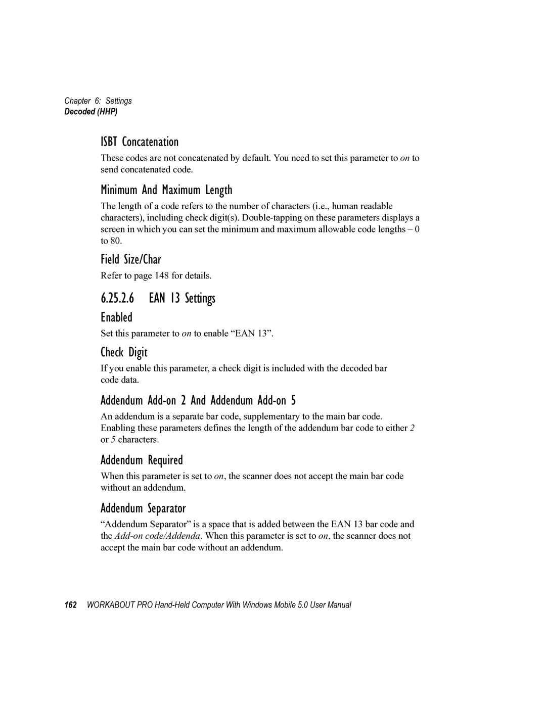 Psion Teklogix 8100107B user manual EAN 13 Settings 