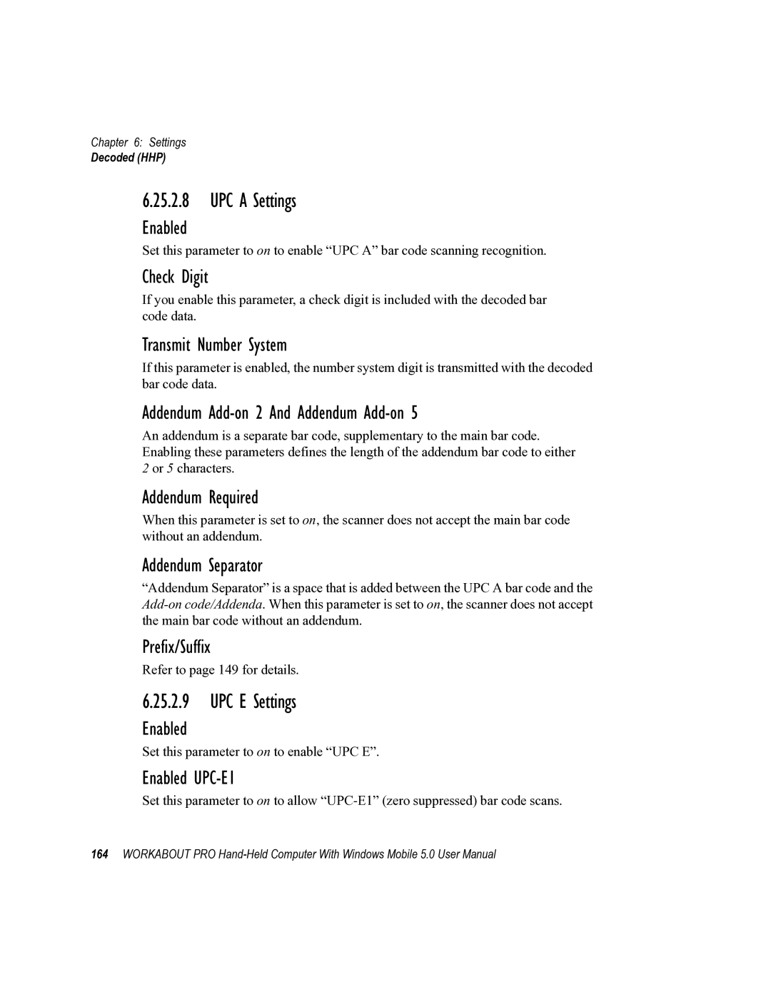 Psion Teklogix 8100107B user manual UPC a Settings, UPC E Settings, Transmit Number System 