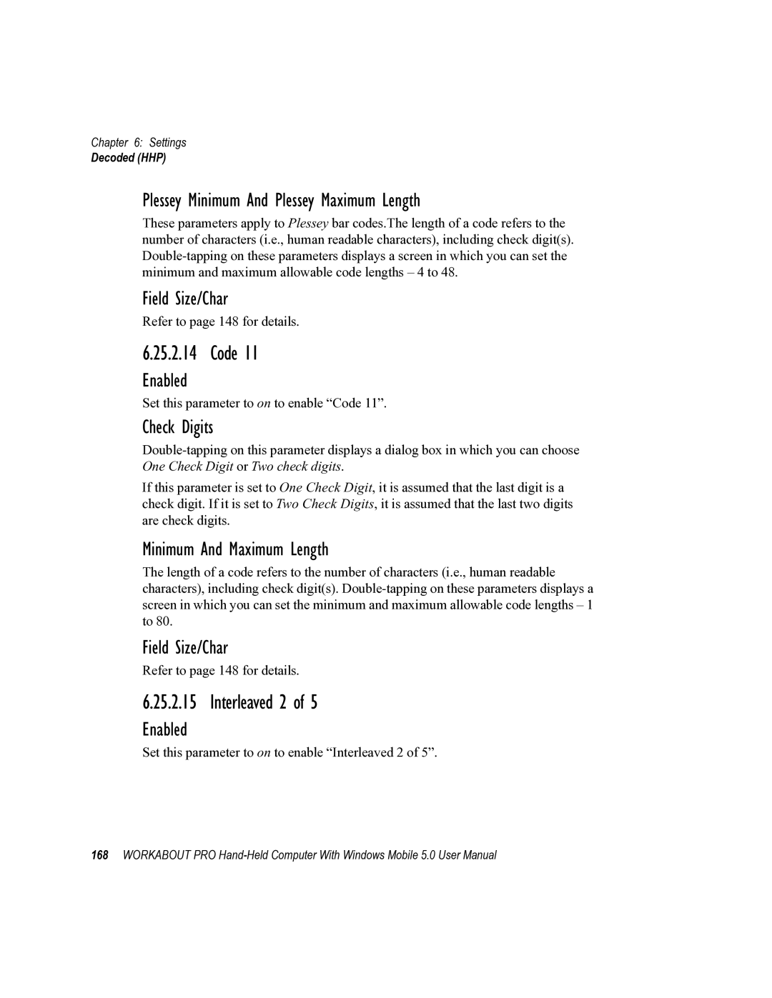 Psion Teklogix 8100107B user manual Plessey Minimum And Plessey Maximum Length, Check Digits 