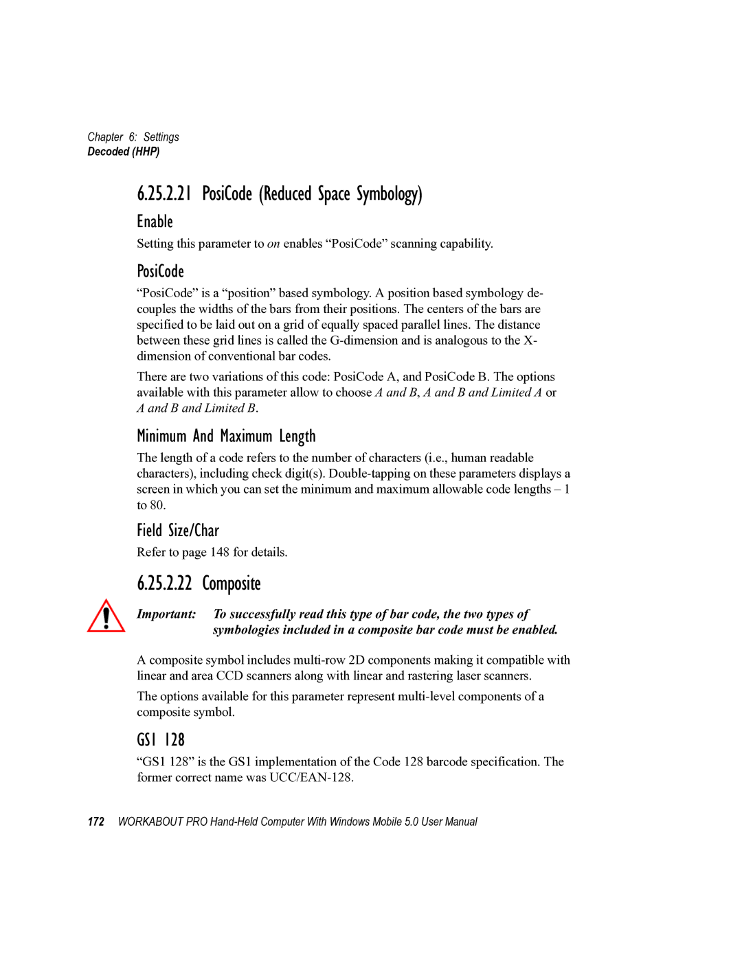 Psion Teklogix 8100107B user manual PosiCode Reduced Space Symbology, Composite, GS1 