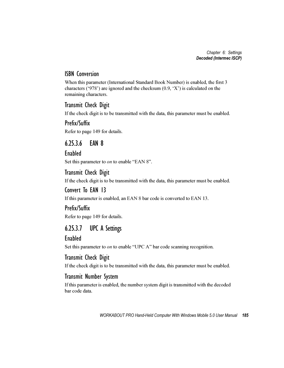 Psion Teklogix 8100107B user manual 25.3.6 EAN, Isbn Conversion 