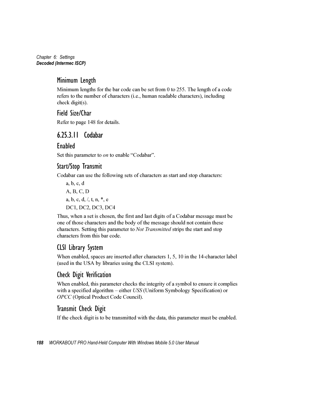 Psion Teklogix 8100107B user manual Minimum Length, Clsi Library System 