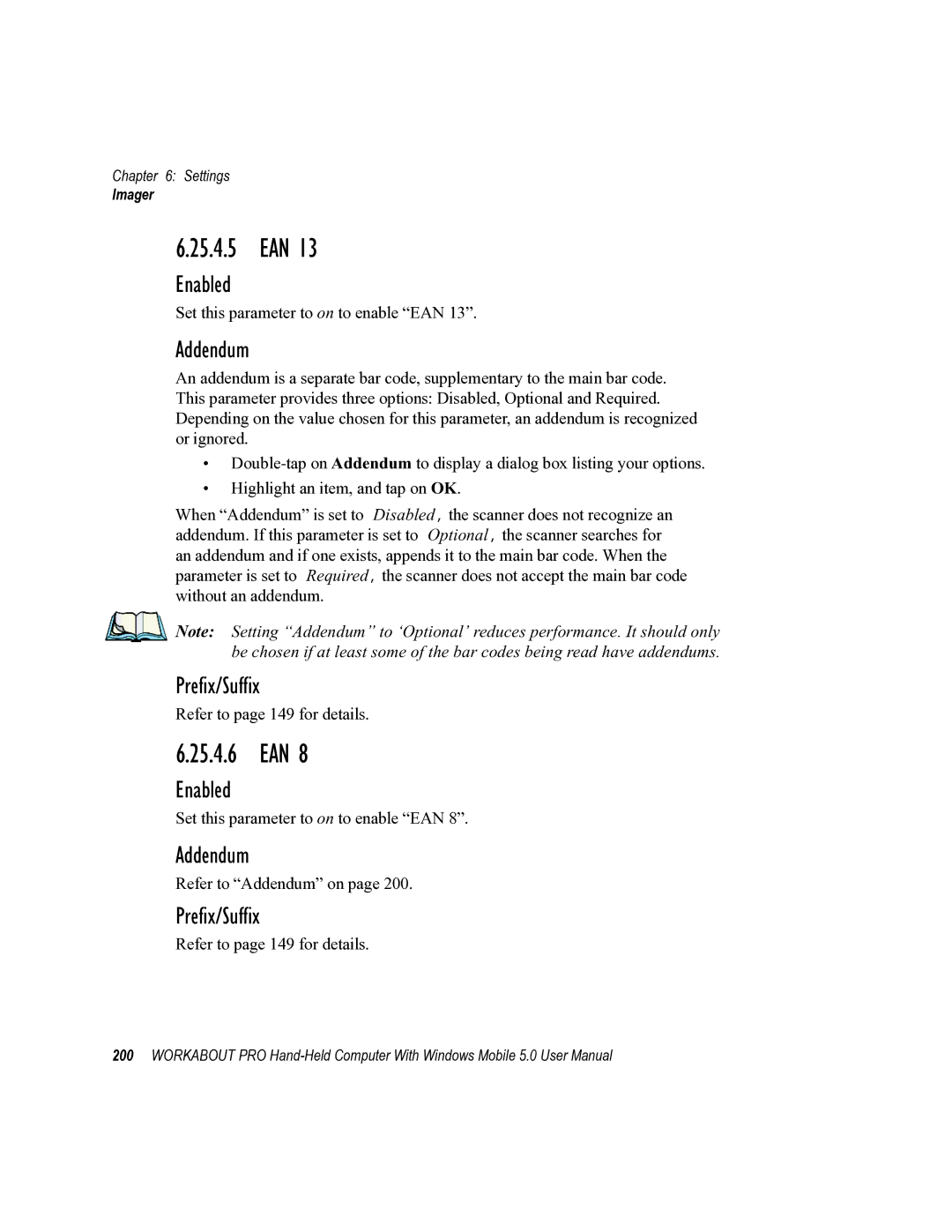 Psion Teklogix 8100107B user manual 25.4.5 EAN, 25.4.6 EAN 