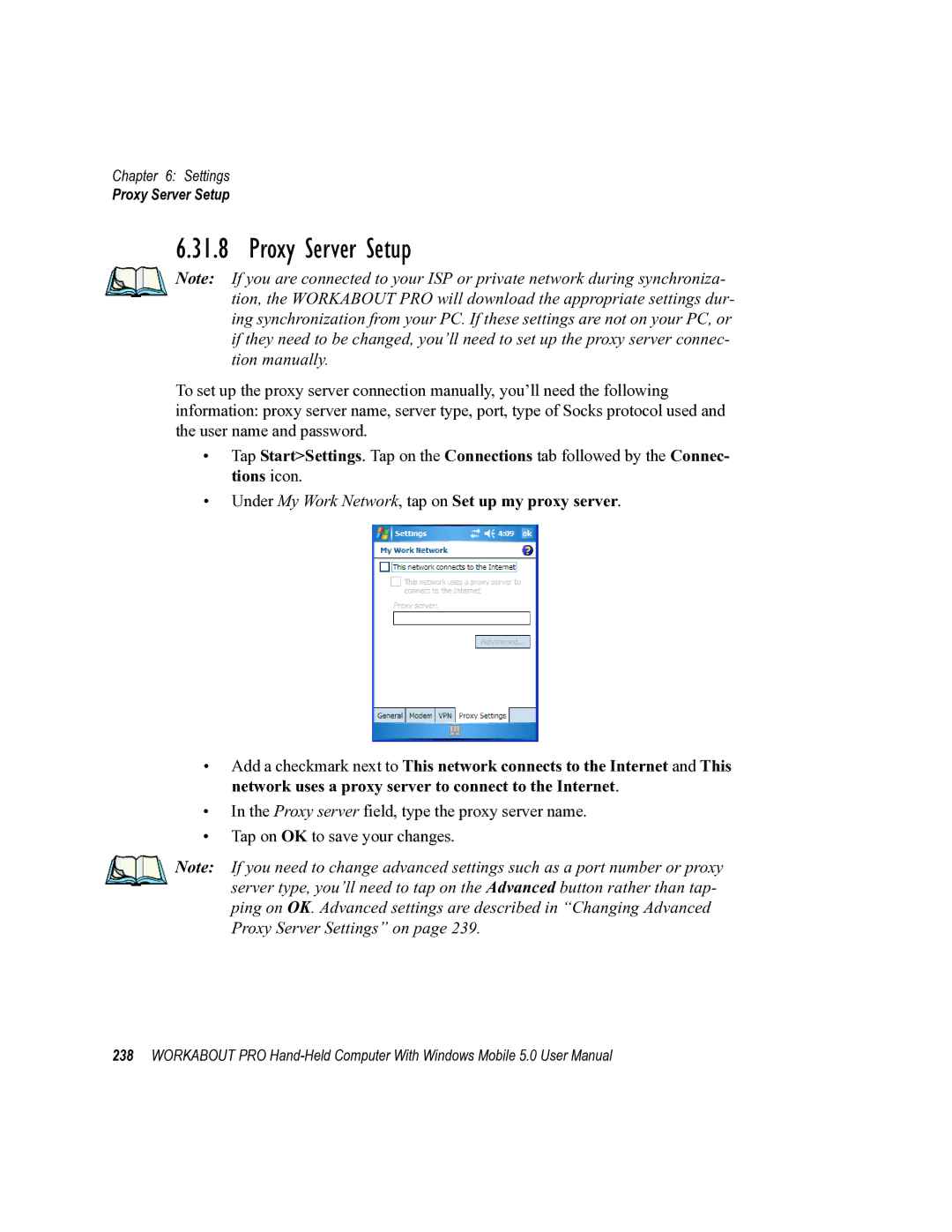 Psion Teklogix 8100107B user manual Proxy Server Setup 