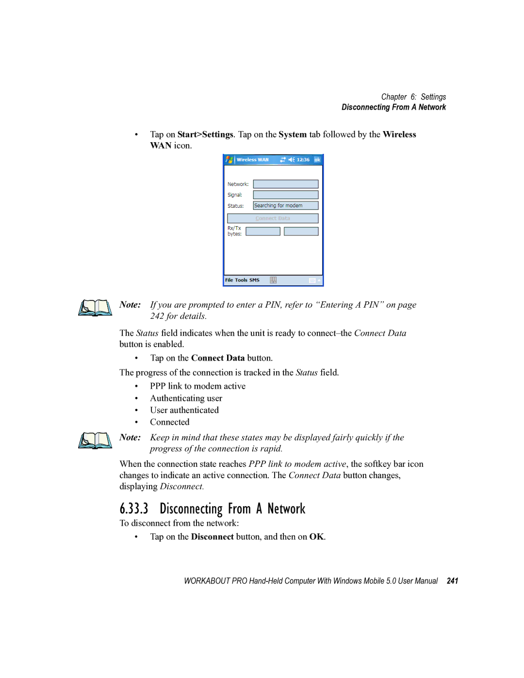 Psion Teklogix 8100107B user manual Disconnecting From a Network 