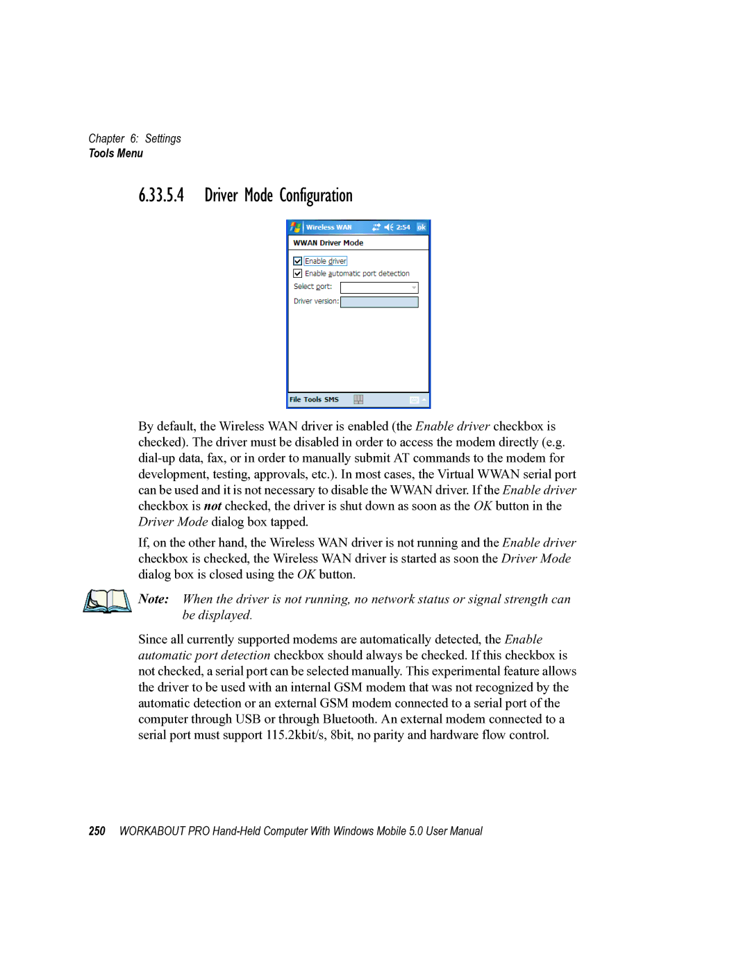 Psion Teklogix 8100107B user manual Driver Mode Configuration 