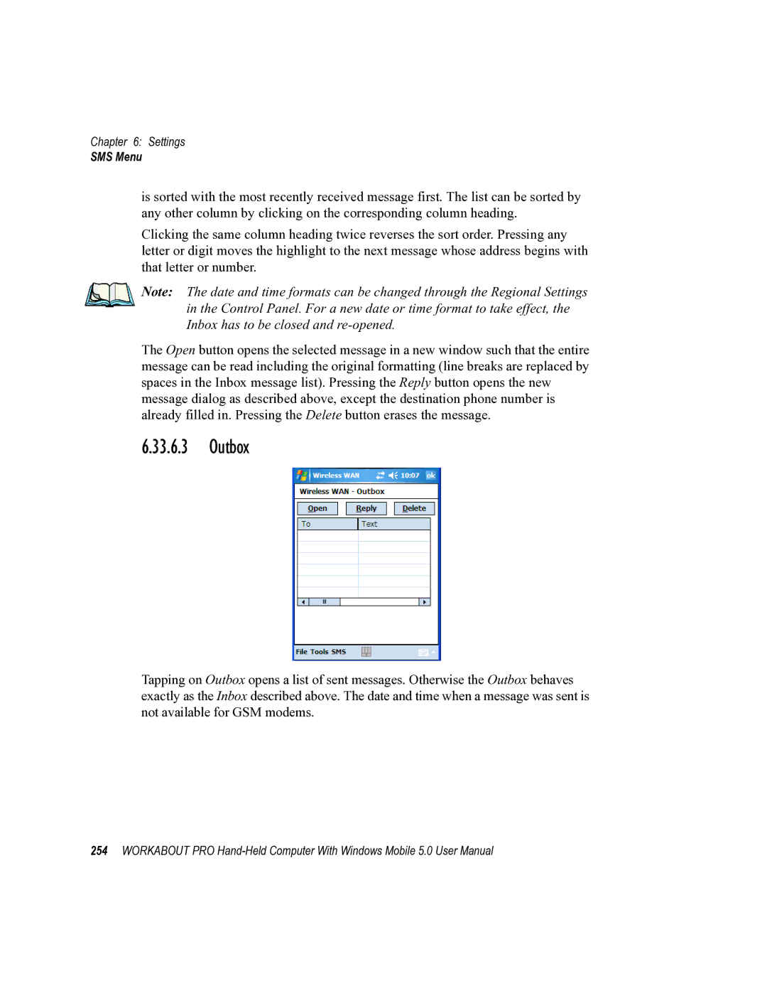 Psion Teklogix 8100107B user manual Outbox 