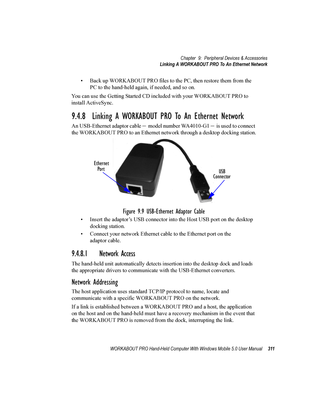 Psion Teklogix 8100107B user manual Network Access, Linking a Workabout PRO To An Ethernet Network, Network Addressing 