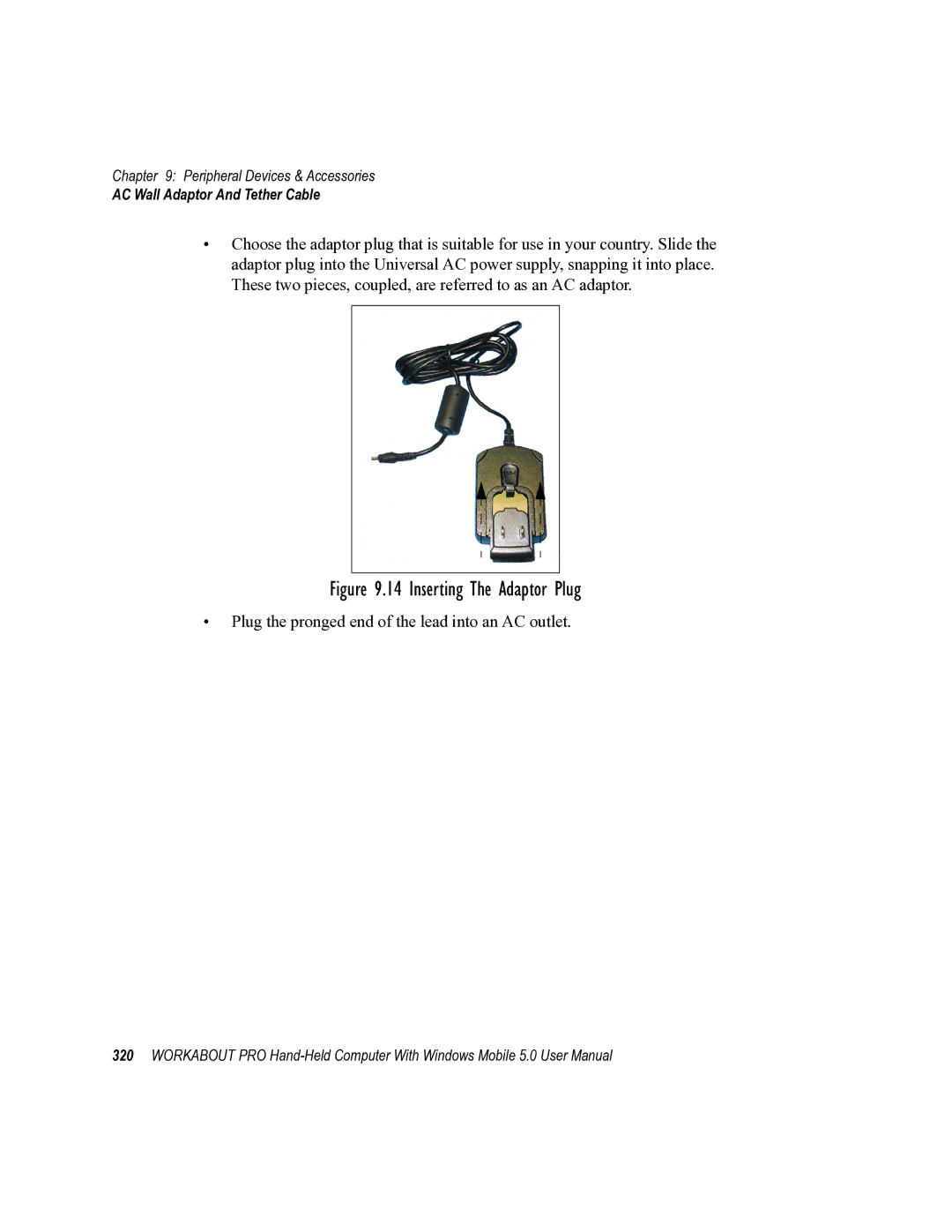 Psion Teklogix 8100107B user manual Inserting The Adaptor Plug 