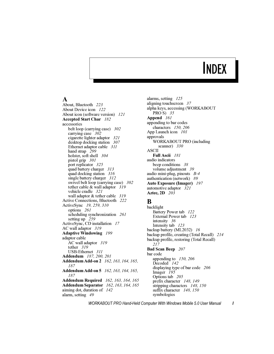 Psion Teklogix 8100107B user manual Index 