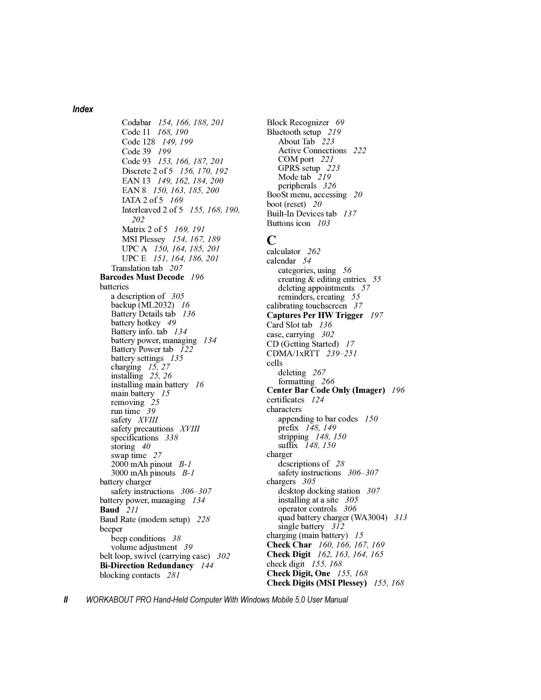 Psion Teklogix 8100107B user manual Index, Barcodes Must Decode 