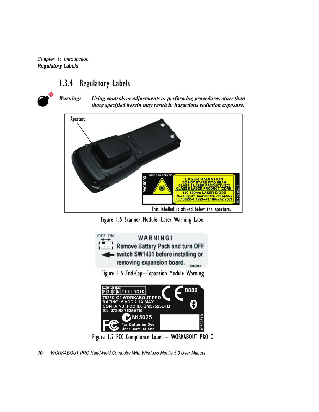 Psion Teklogix 8100107B user manual Regulatory Labels 