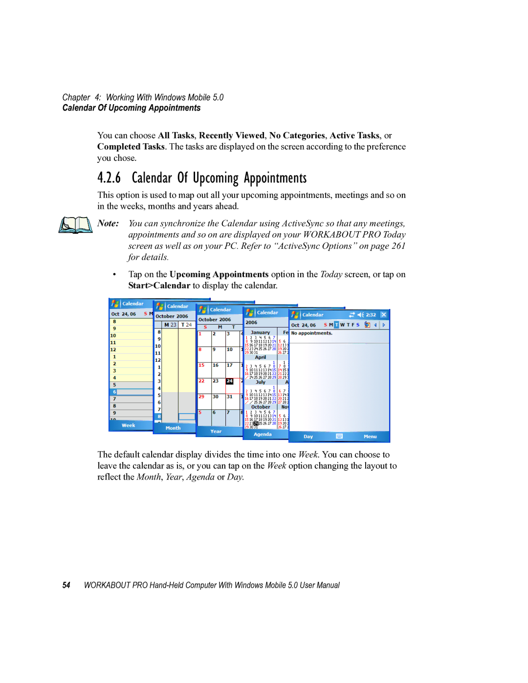 Psion Teklogix 8100107B user manual Calendar Of Upcoming Appointments 