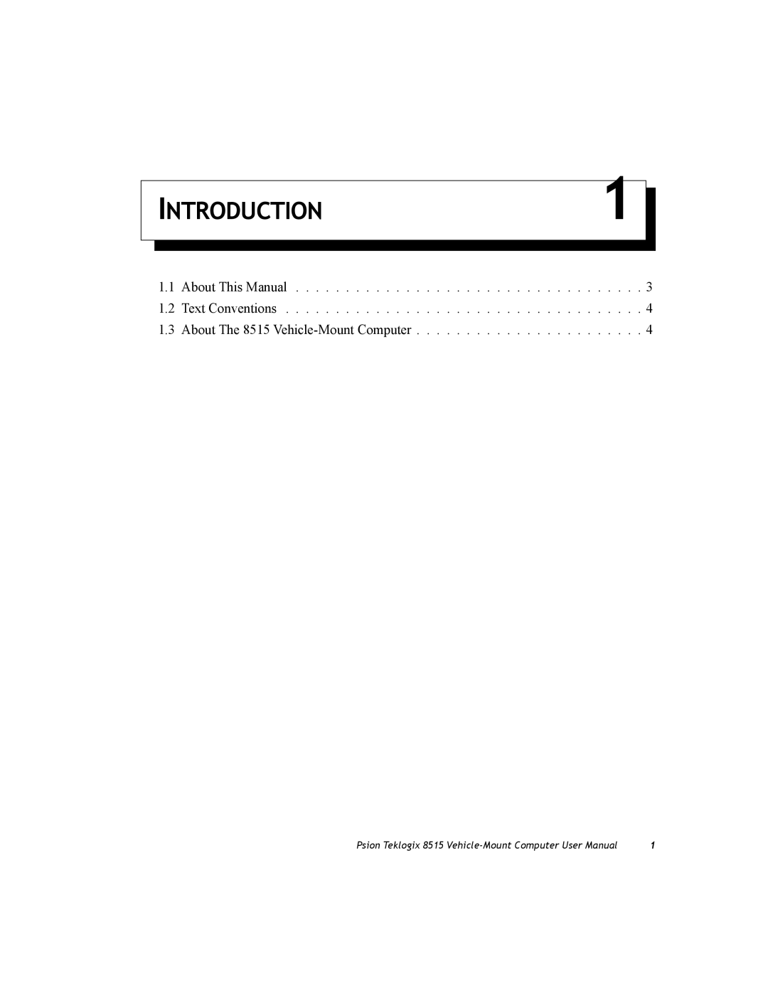 Psion Teklogix 8515 user manual Introduction 