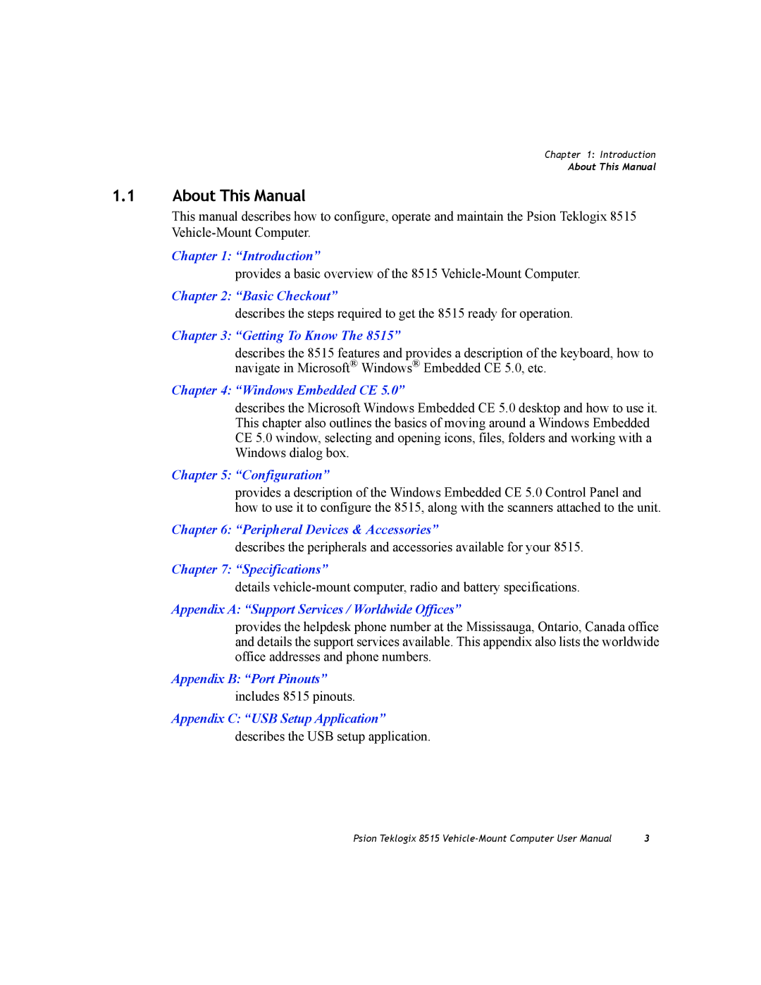 Psion Teklogix 8515 user manual About This Manual, Getting To Know 