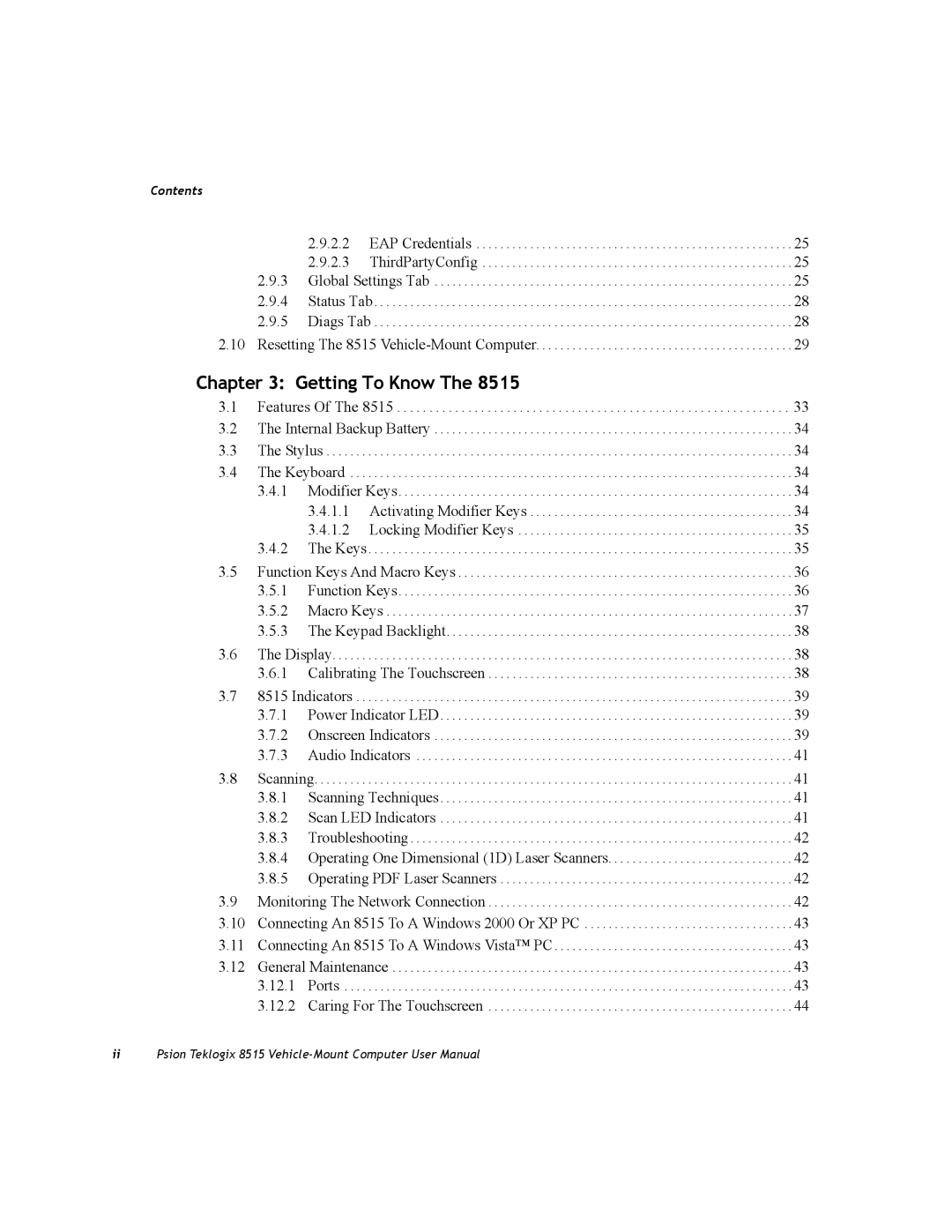 Psion Teklogix 8515 user manual Getting To Know 