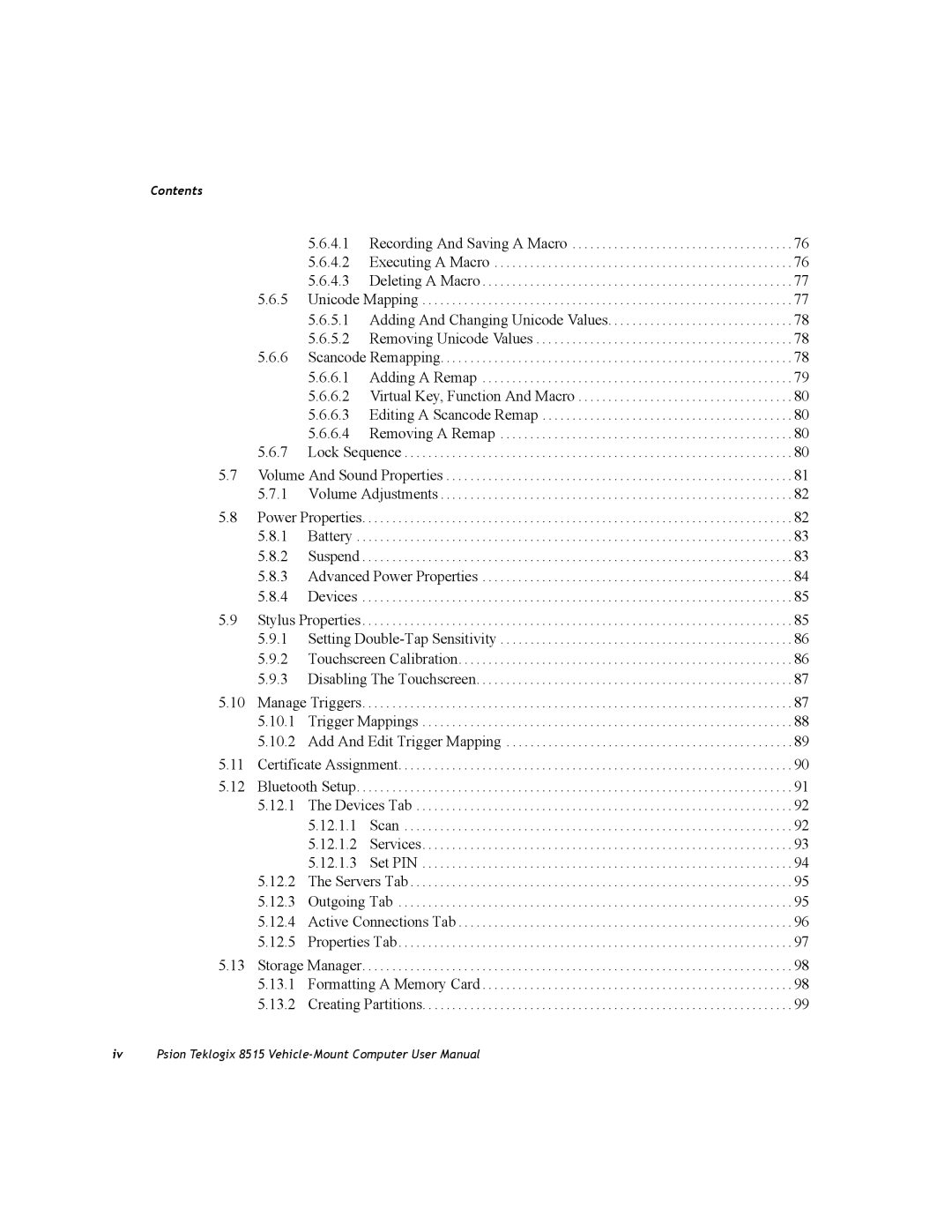 Psion Teklogix 8515 user manual Formatting a Memory Card Creating Partitions 