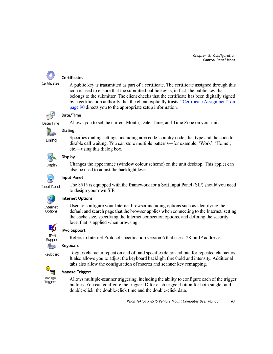 Psion Teklogix 8515 user manual Certificates 