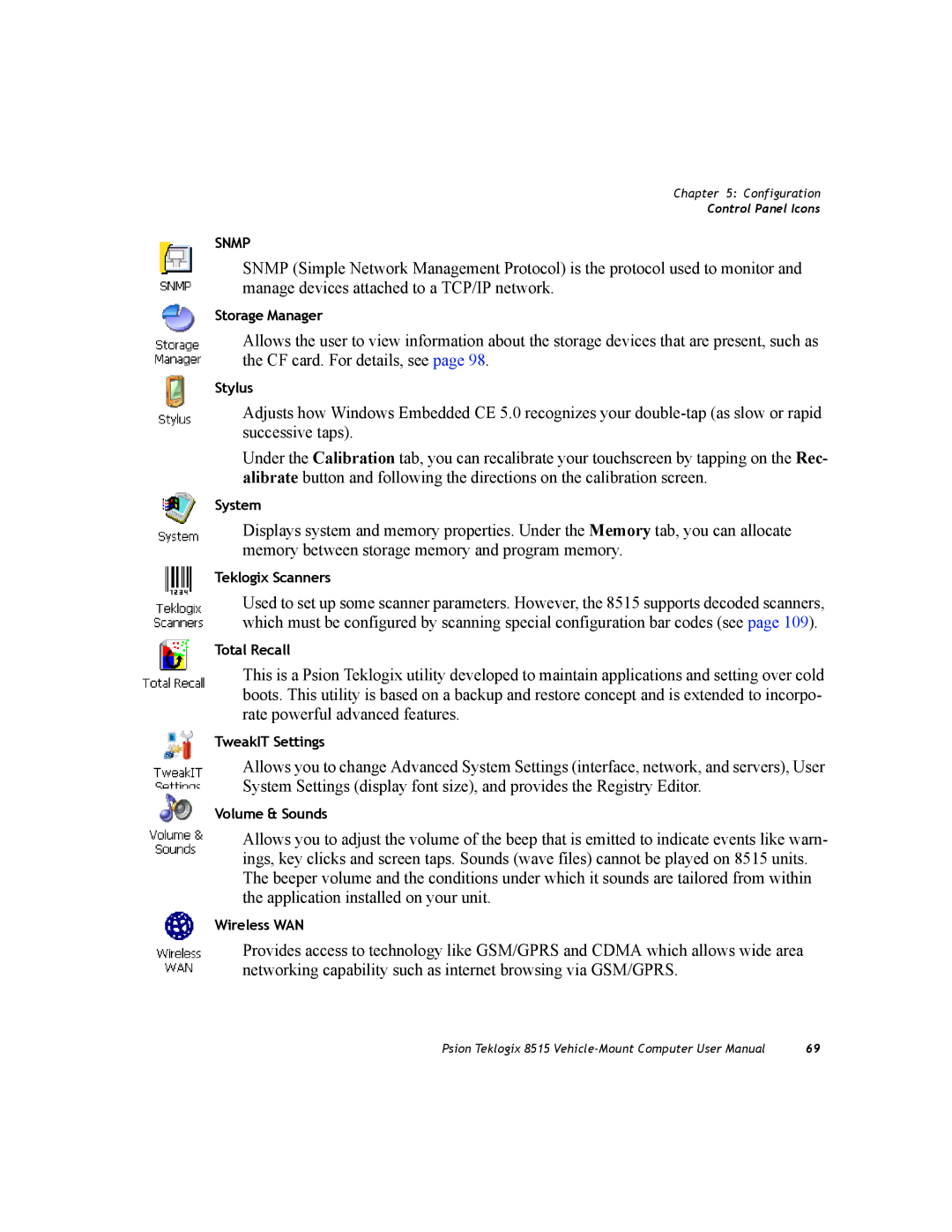 Psion Teklogix 8515 user manual Snmp 