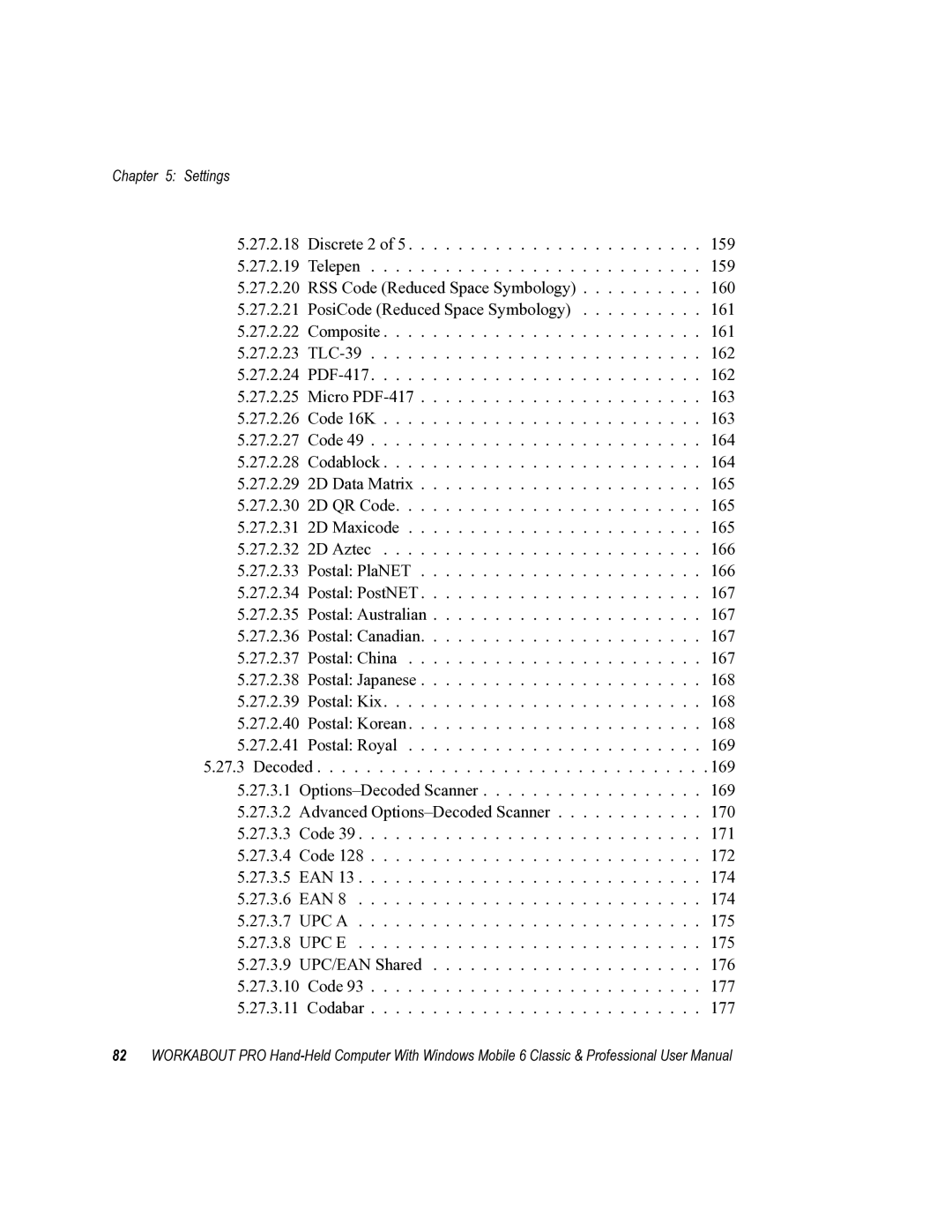 Psion Teklogix ISO 9001 user manual Settings 