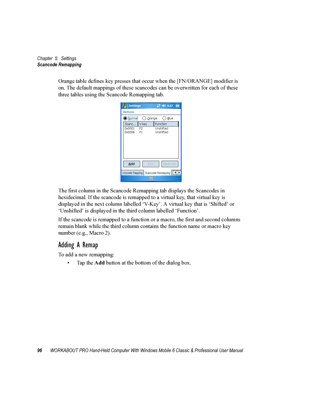 Psion Teklogix ISO 9001 user manual Adding a Remap 