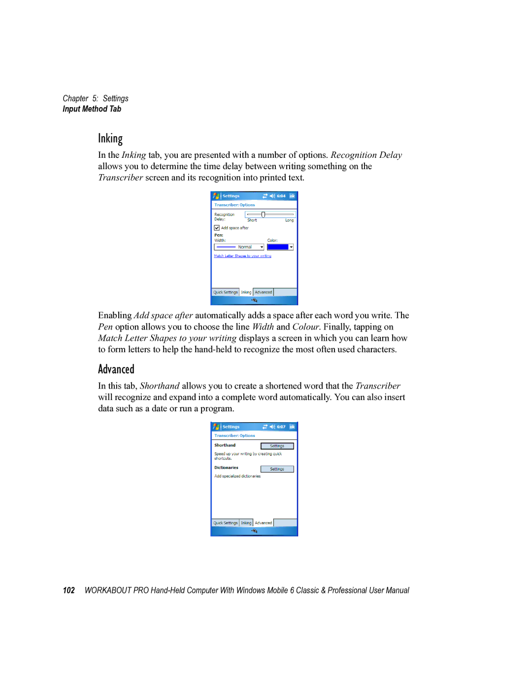 Psion Teklogix ISO 9001 user manual Inking, Advanced 