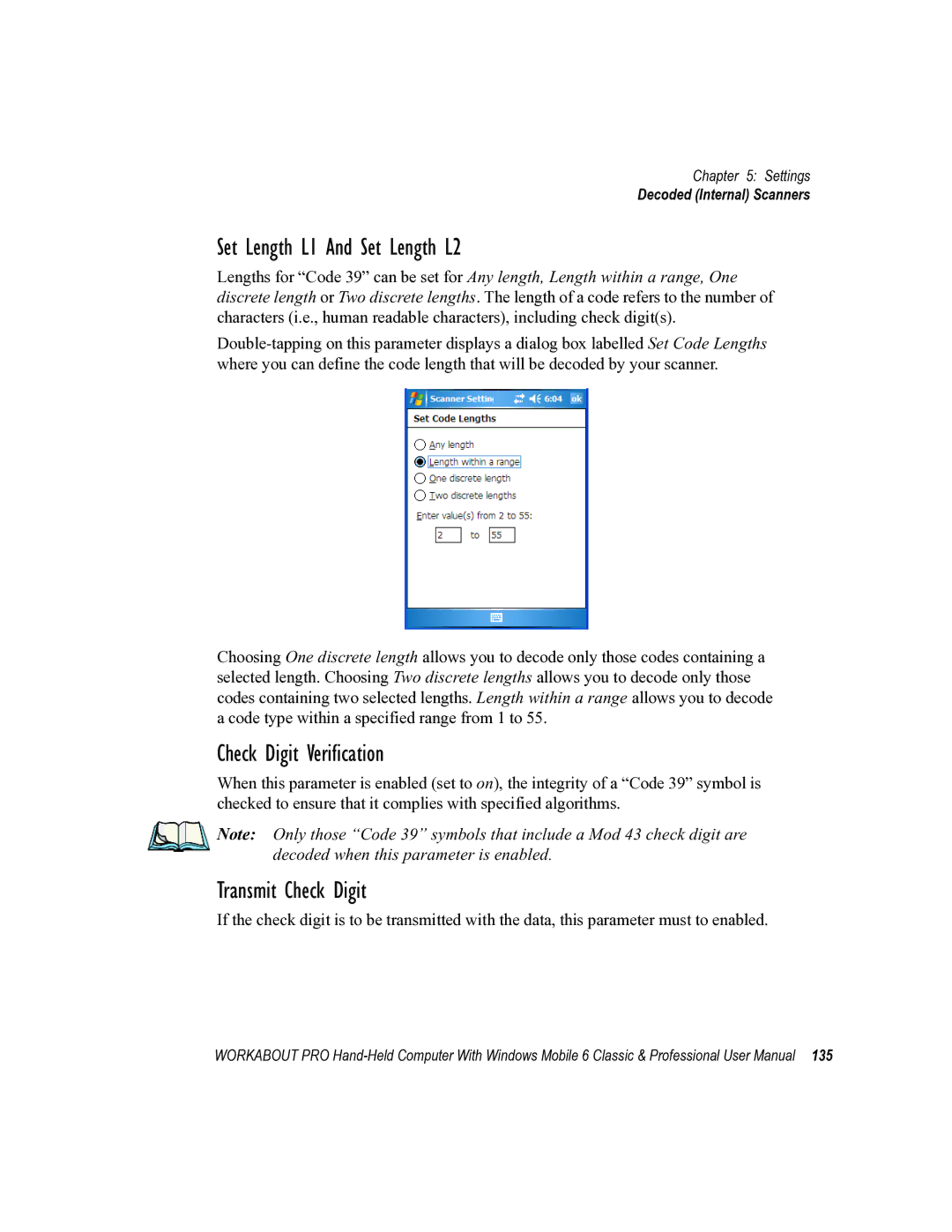 Psion Teklogix ISO 9001 user manual Set Length L1 And Set Length L2, Check Digit Verification, Transmit Check Digit 