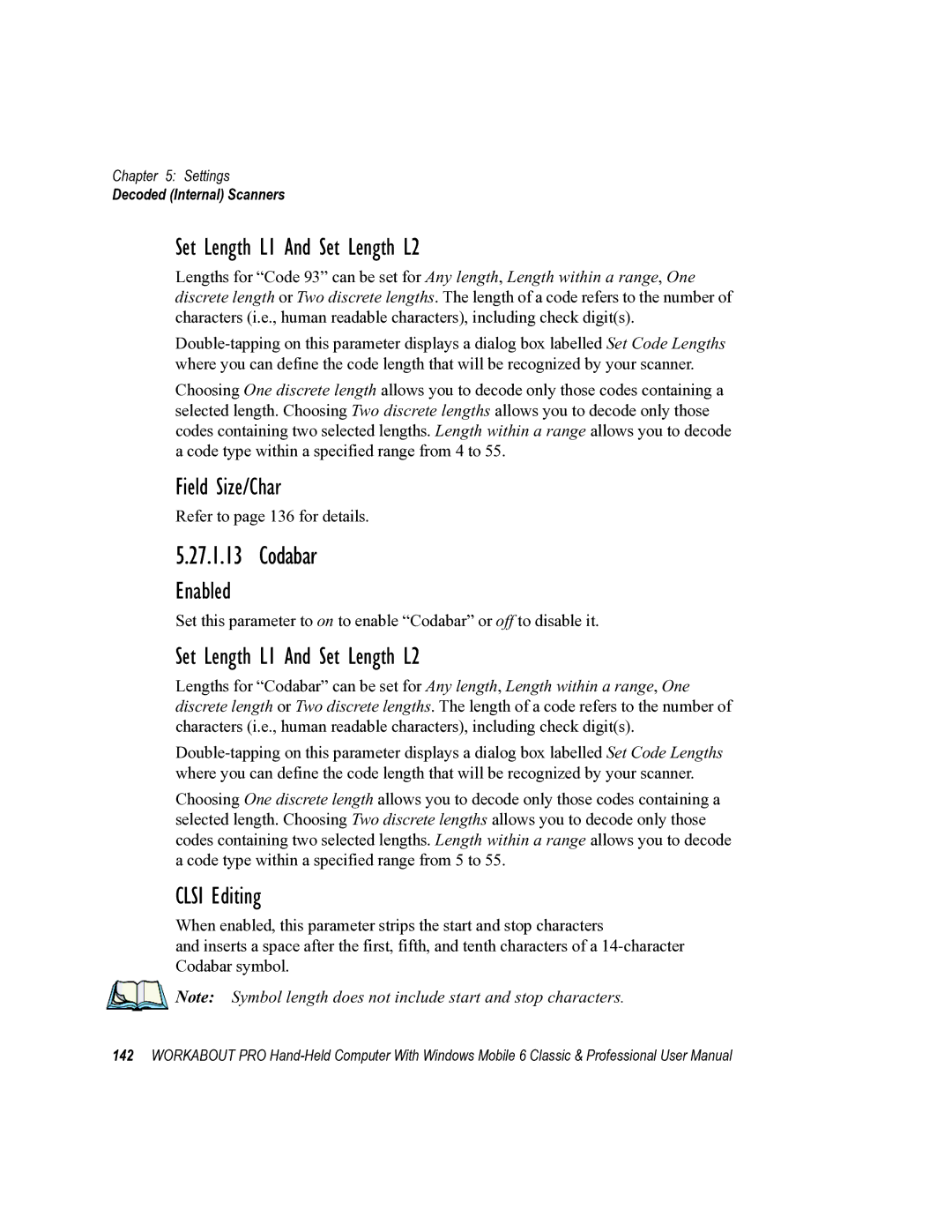 Psion Teklogix ISO 9001 user manual Codabar, Clsi Editing 