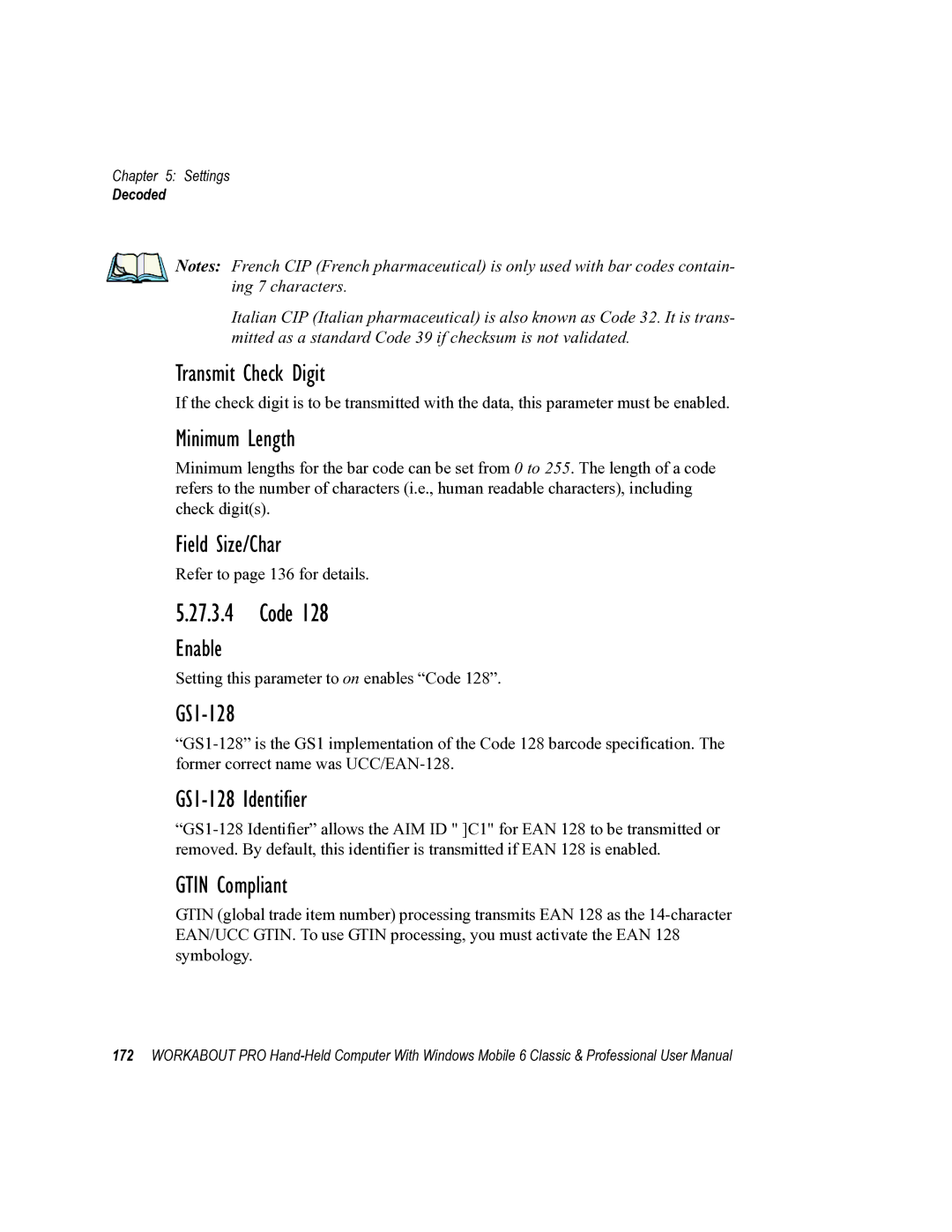 Psion Teklogix ISO 9001 user manual Minimum Length, GS1-128 Identifier, Gtin Compliant 