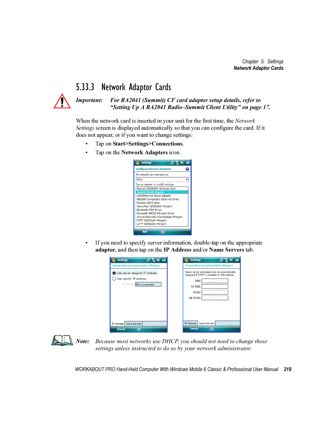 Psion Teklogix ISO 9001 user manual Network Adaptor Cards 