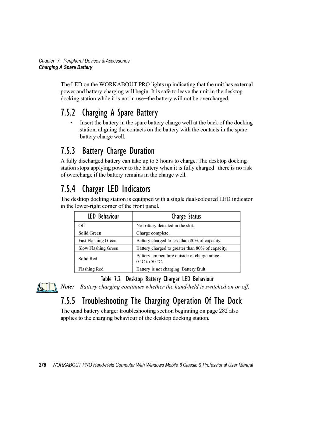 Psion Teklogix ISO 9001 user manual Charging a Spare Battery, Battery Charge Duration, Charger LED Indicators 