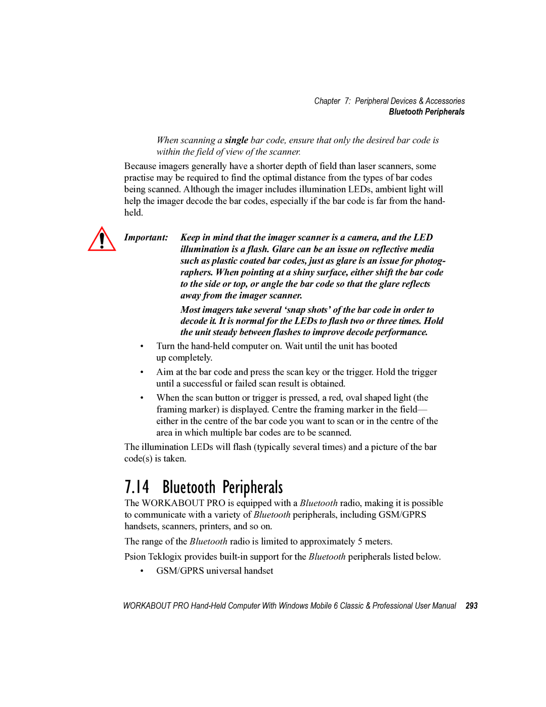 Psion Teklogix ISO 9001 user manual Bluetooth Peripherals 