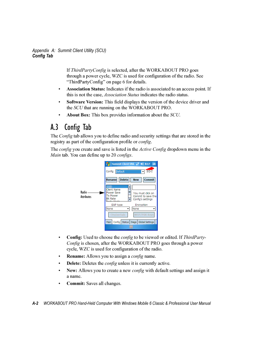 Psion Teklogix ISO 9001 user manual Config Tab 