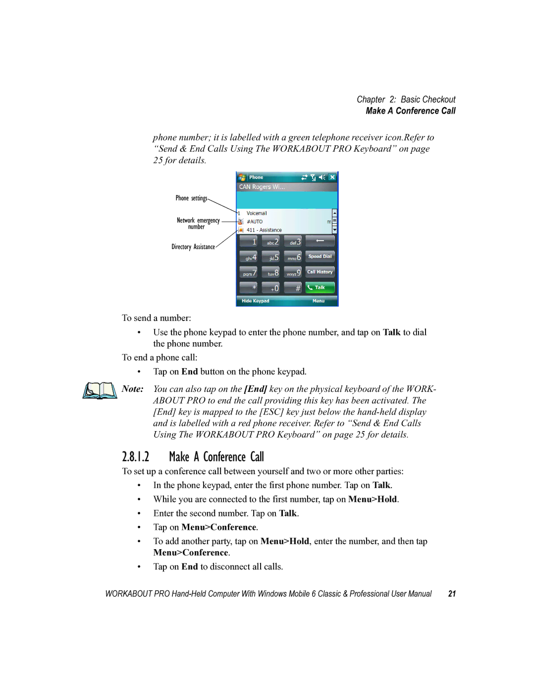 Psion Teklogix ISO 9001 user manual Make a Conference Call, Tap on MenuConference 