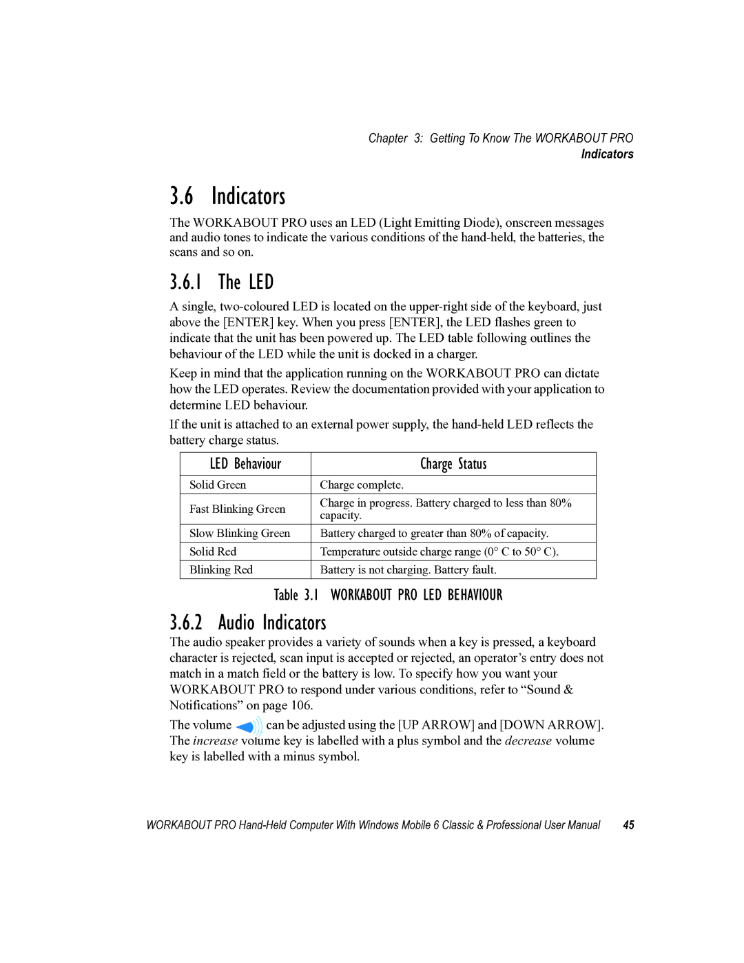 Psion Teklogix ISO 9001 user manual Led, Audio Indicators 