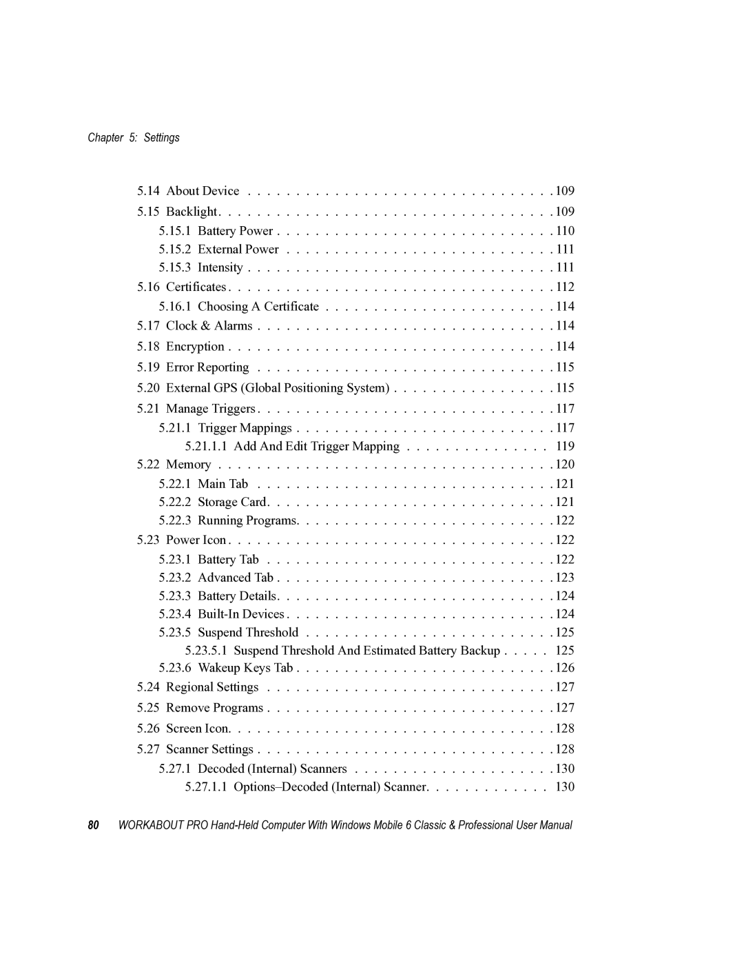 Psion Teklogix ISO 9001 user manual Settings 