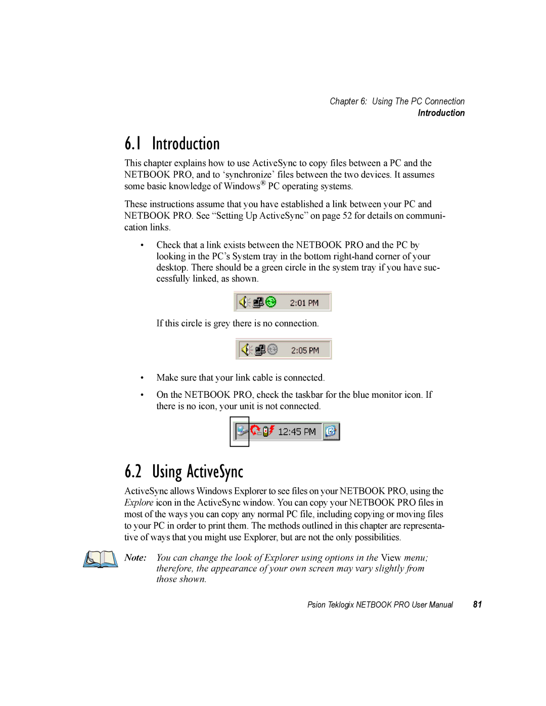 Psion Teklogix none user manual Using ActiveSync, Introduction 